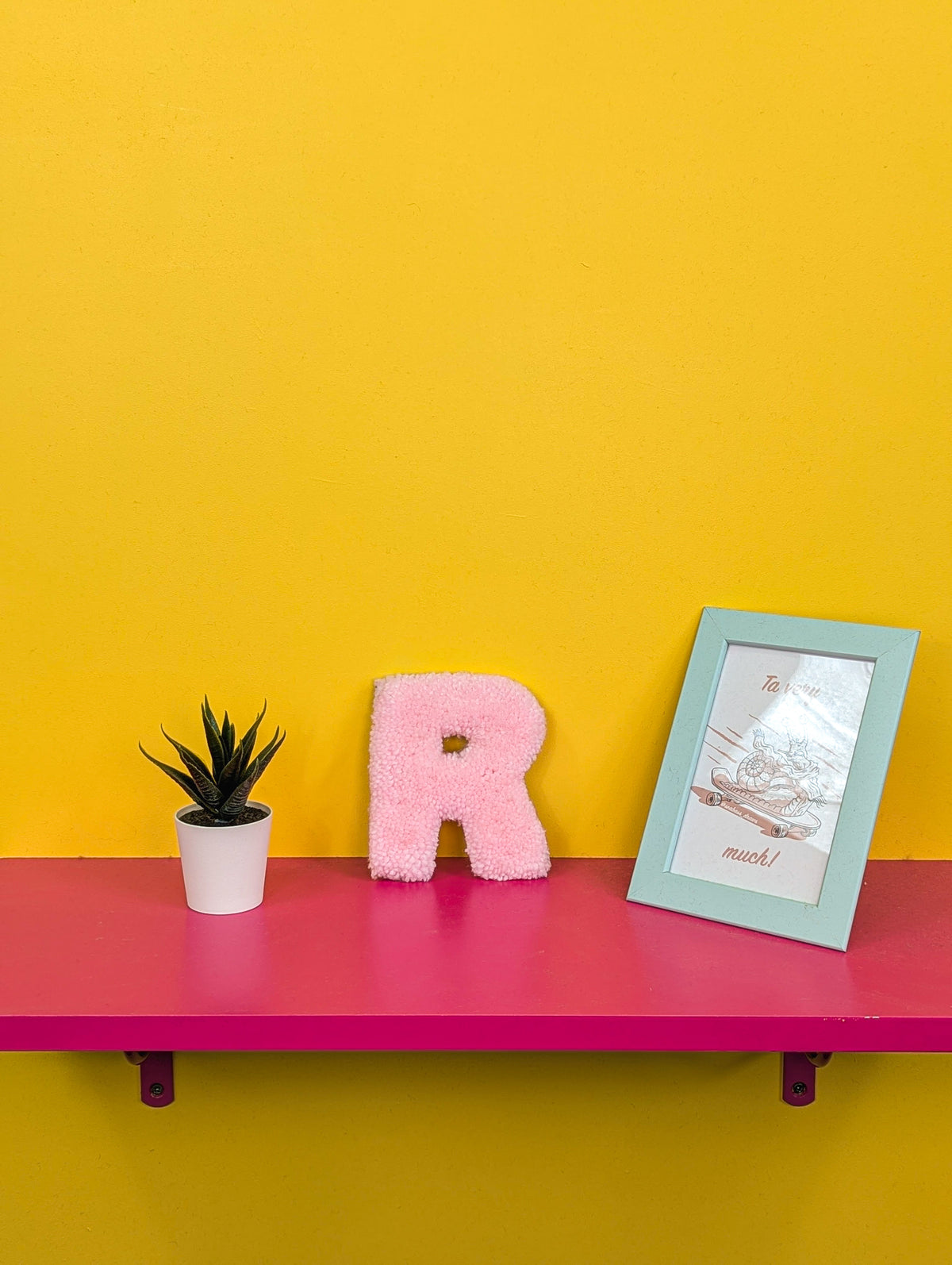 Tufted Fluffy Alphabet Wall Letter R - Colourful Kids Room Decor, Cute Nursery Accent, Personalised Wall Display
