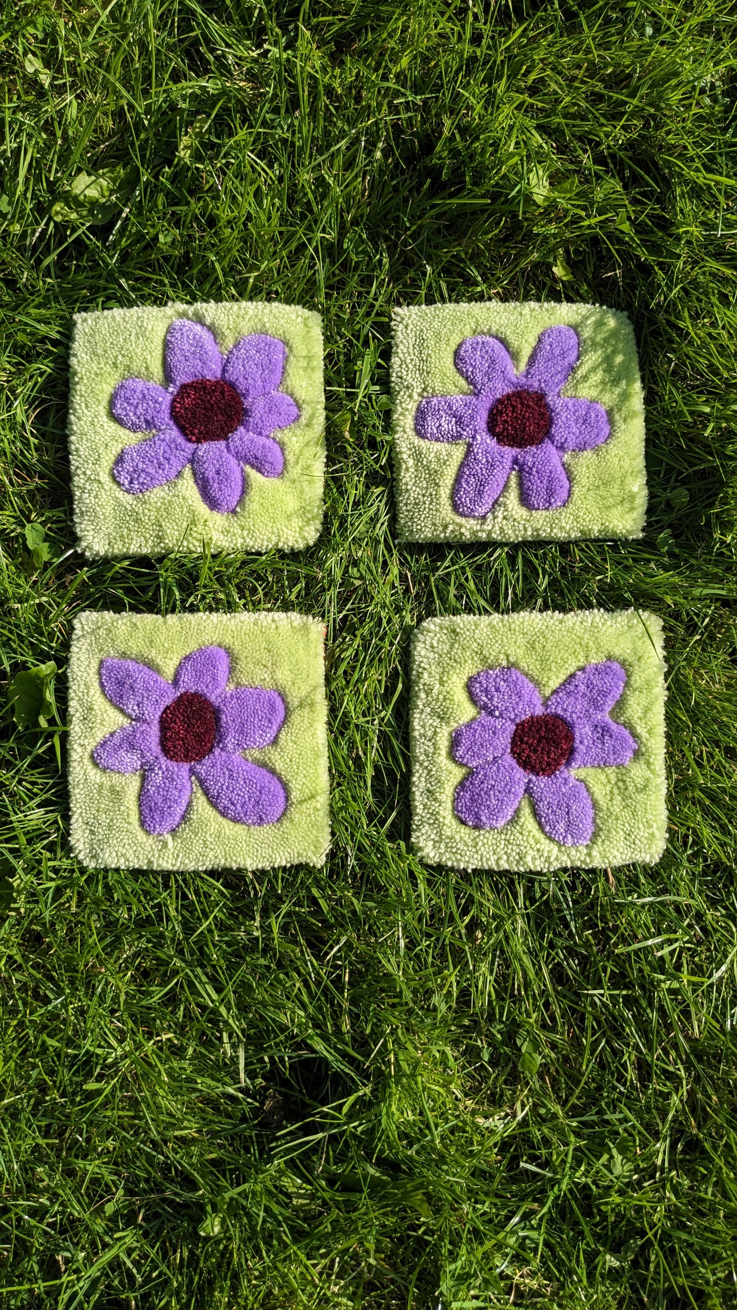 rugs for mugs pastel coloured abstract flower shape coaster