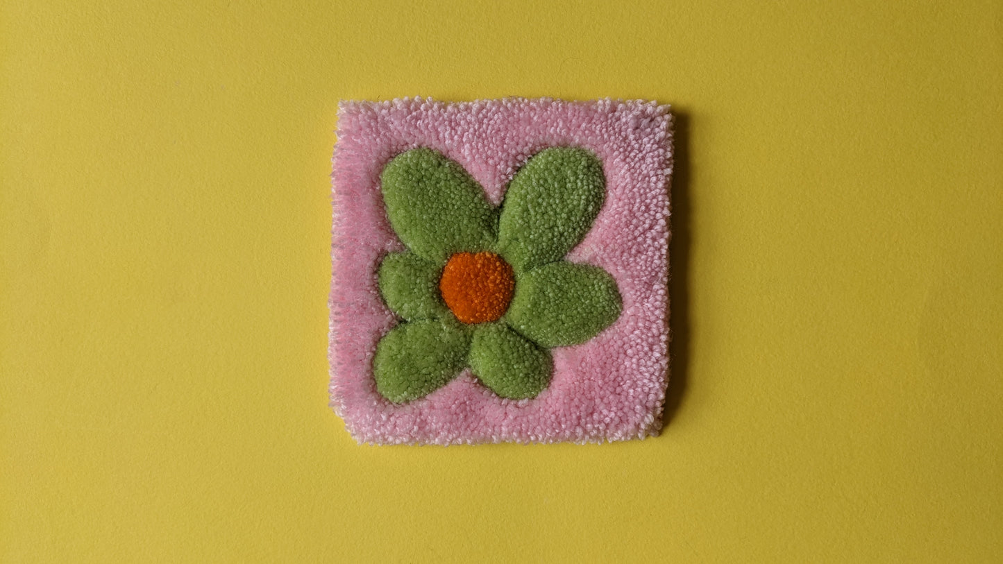 rugs for mugs pastel coloured abstract flower shape coaster