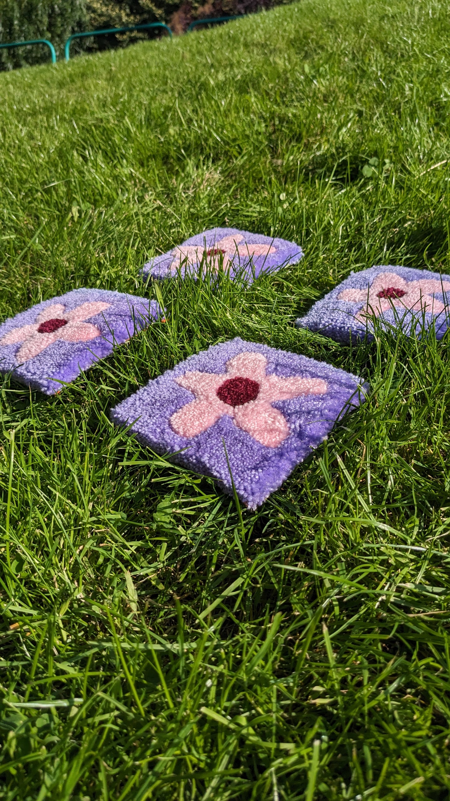 rugs for mugs pastel coloured abstract flower shape coaster