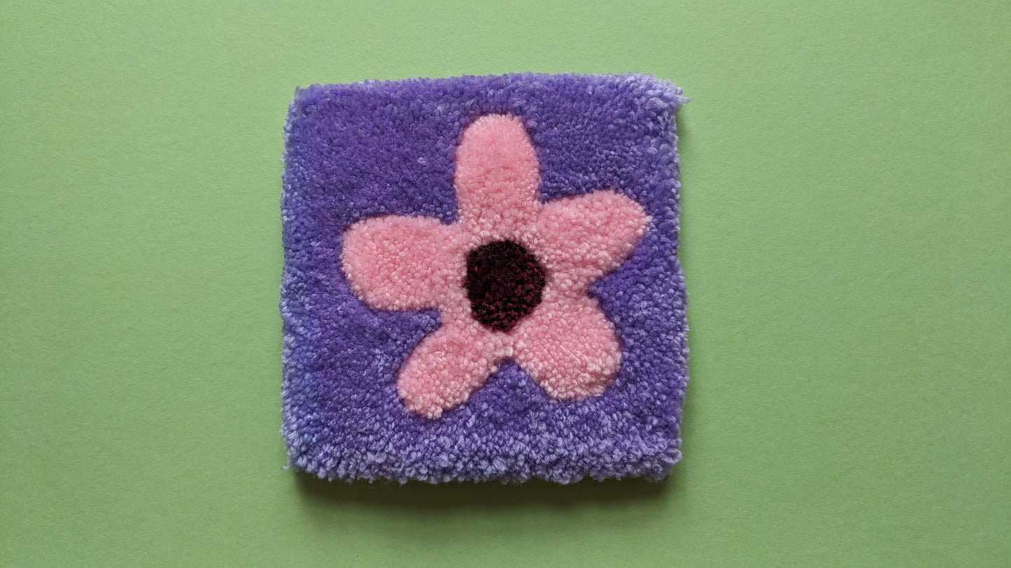 rugs for mugs pastel coloured abstract flower shape coaster
