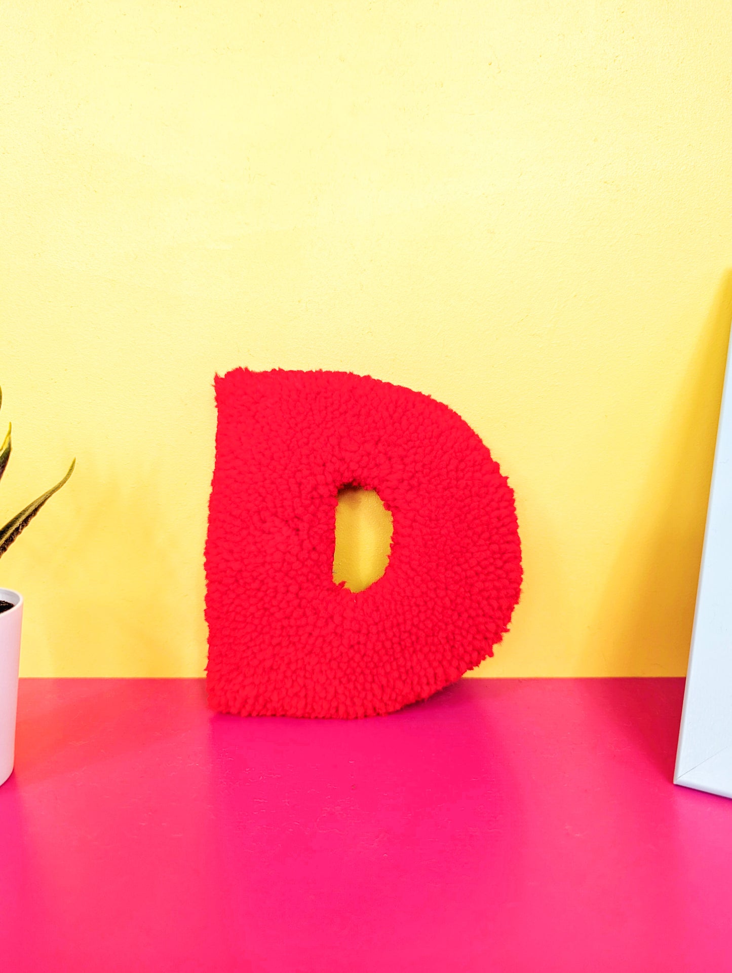 Tufted Fluffy Alphabet Wall Letter D - Colourful Kids Room Decor, Cute Nursery Accent, Personalised Wall Display