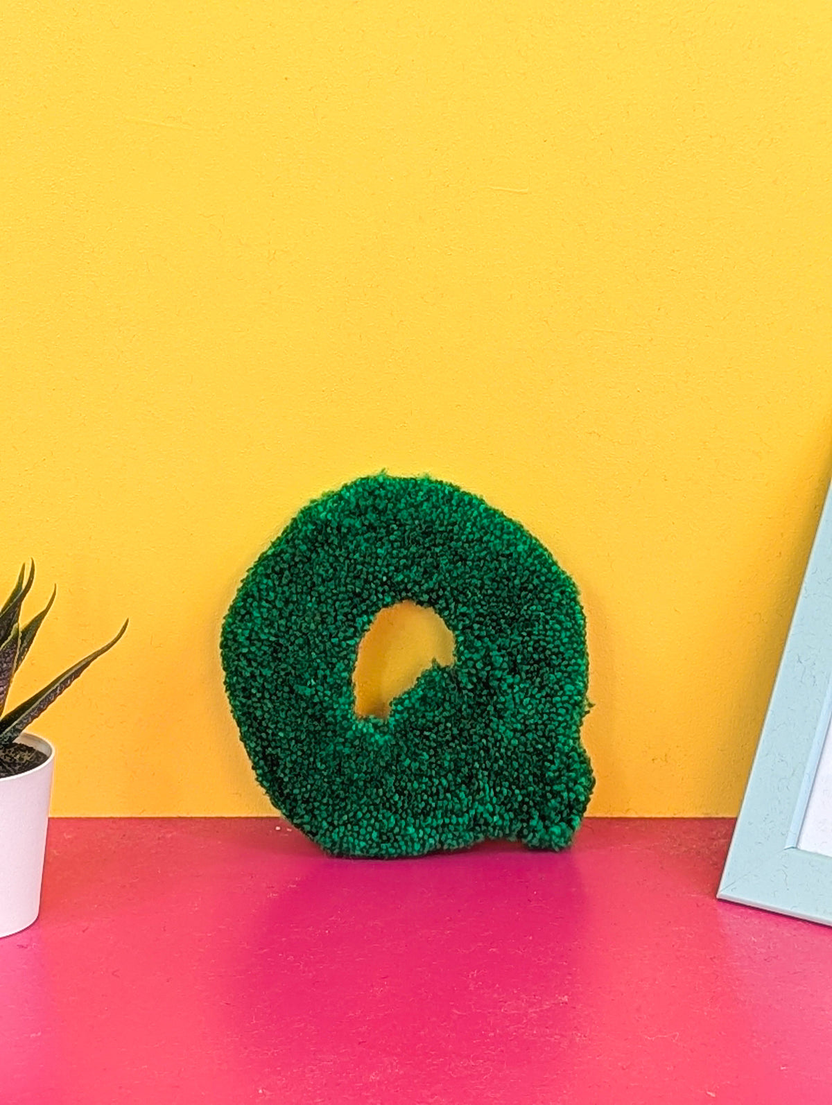 Tufted Fluffy Alphabet Wall Letter Q - Colourful Kids Room Decor, Cute Nursery Accent, Personalised Wall Display