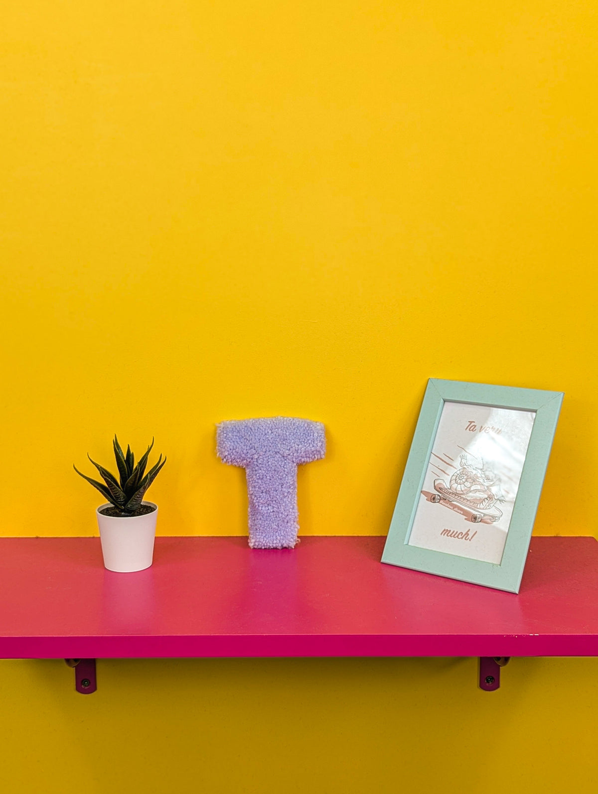 Tufted Fluffy Alphabet Wall Letter T - Colourful Kids Room Decor, Cute Nursery Accent, Personalised Wall Display