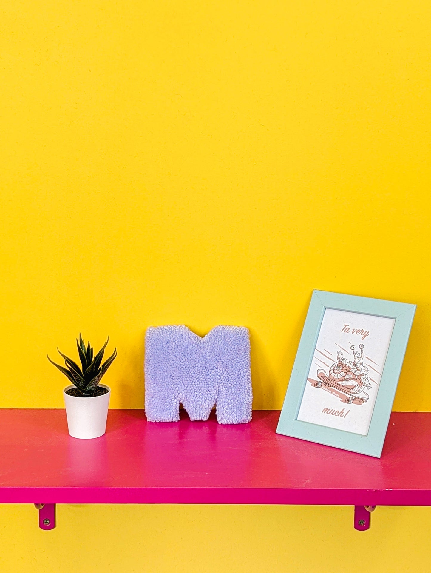 Tufted Fluffy Alphabet Wall Letter M - Colourful Kids Room Decor, Cute Nursery Accent, Personalised Wall Display