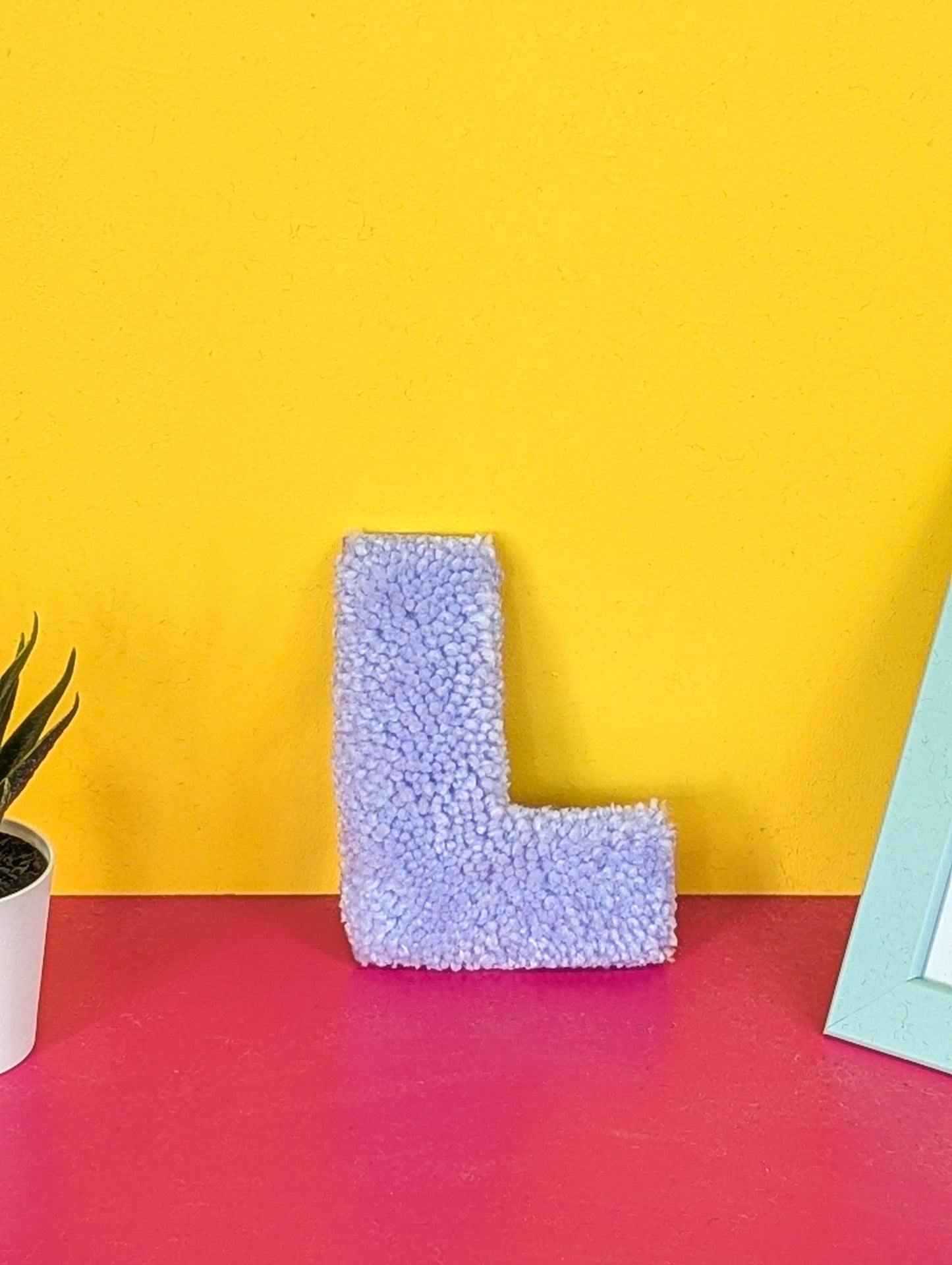 Tufted Fluffy Alphabet Wall Letter L - Colourful Kids Room Decor, Cute Nursery Accent, Personalised Wall Display