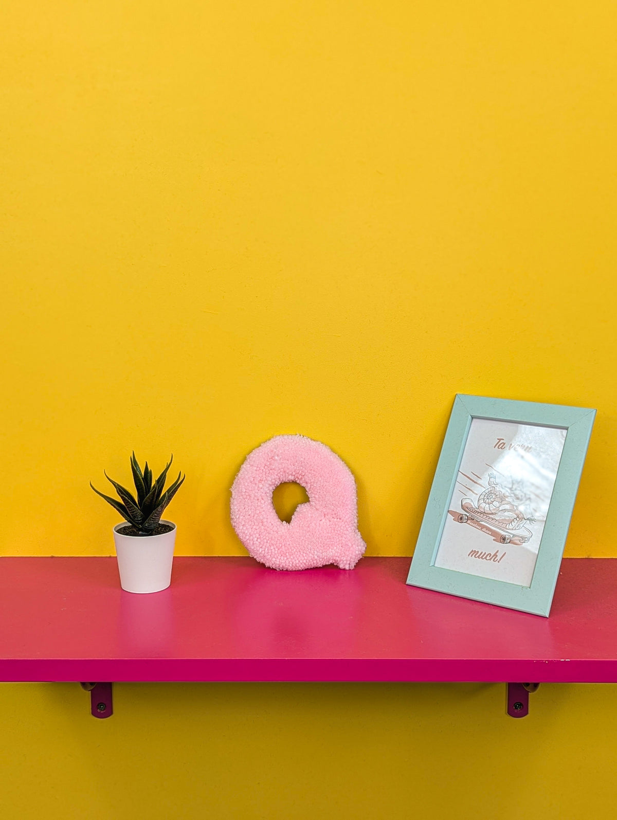 Tufted Fluffy Alphabet Wall Letter Q - Colourful Kids Room Decor, Cute Nursery Accent, Personalised Wall Display