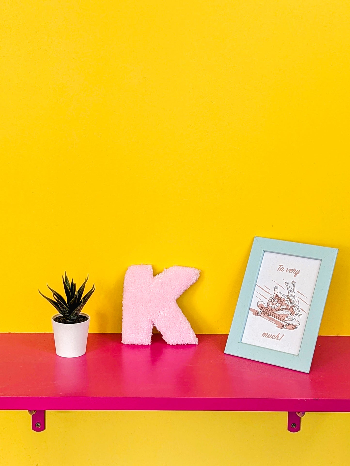 Tufted Fluffy Alphabet Wall Letter K - Colourful Kids Room Decor, Cute Nursery Accent, Personalised Wall Display