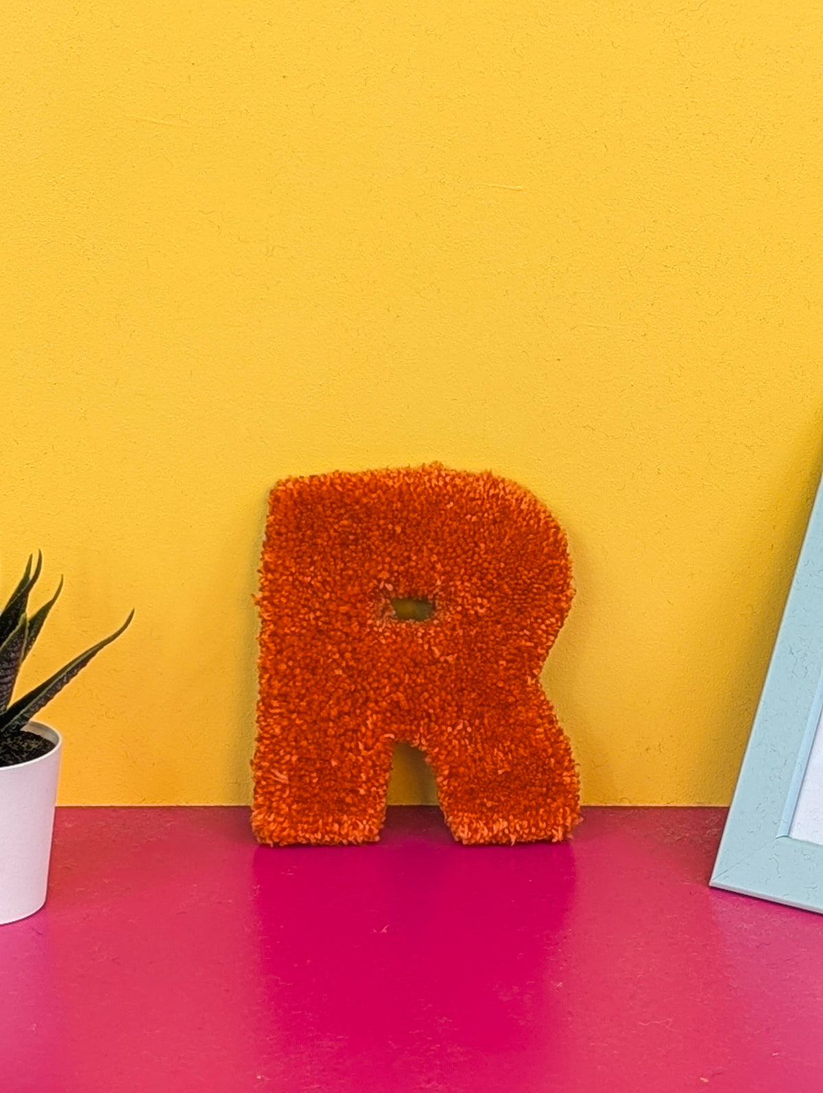 Tufted Fluffy Alphabet Wall Letter R - Colourful Kids Room Decor, Cute Nursery Accent, Personalised Wall Display