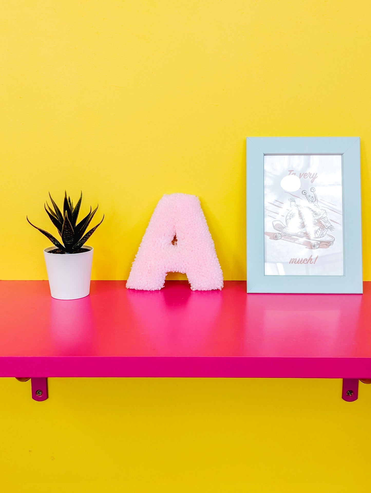 Tufted Fluffy Alphabet Wall Letter A – Colourful Kids Room Decor, Cute Nursery Accent, Personalised Wall Display