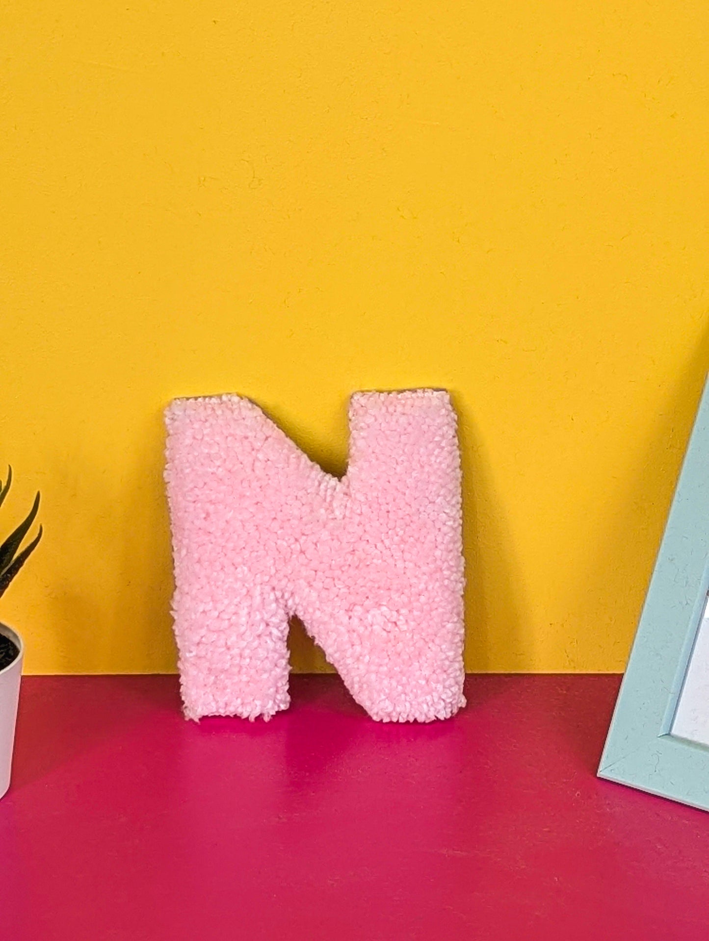 Tufted Fluffy Alphabet Wall Letter N - Colourful Kids Room Decor, Cute Nursery Accent, Personalised Wall Display