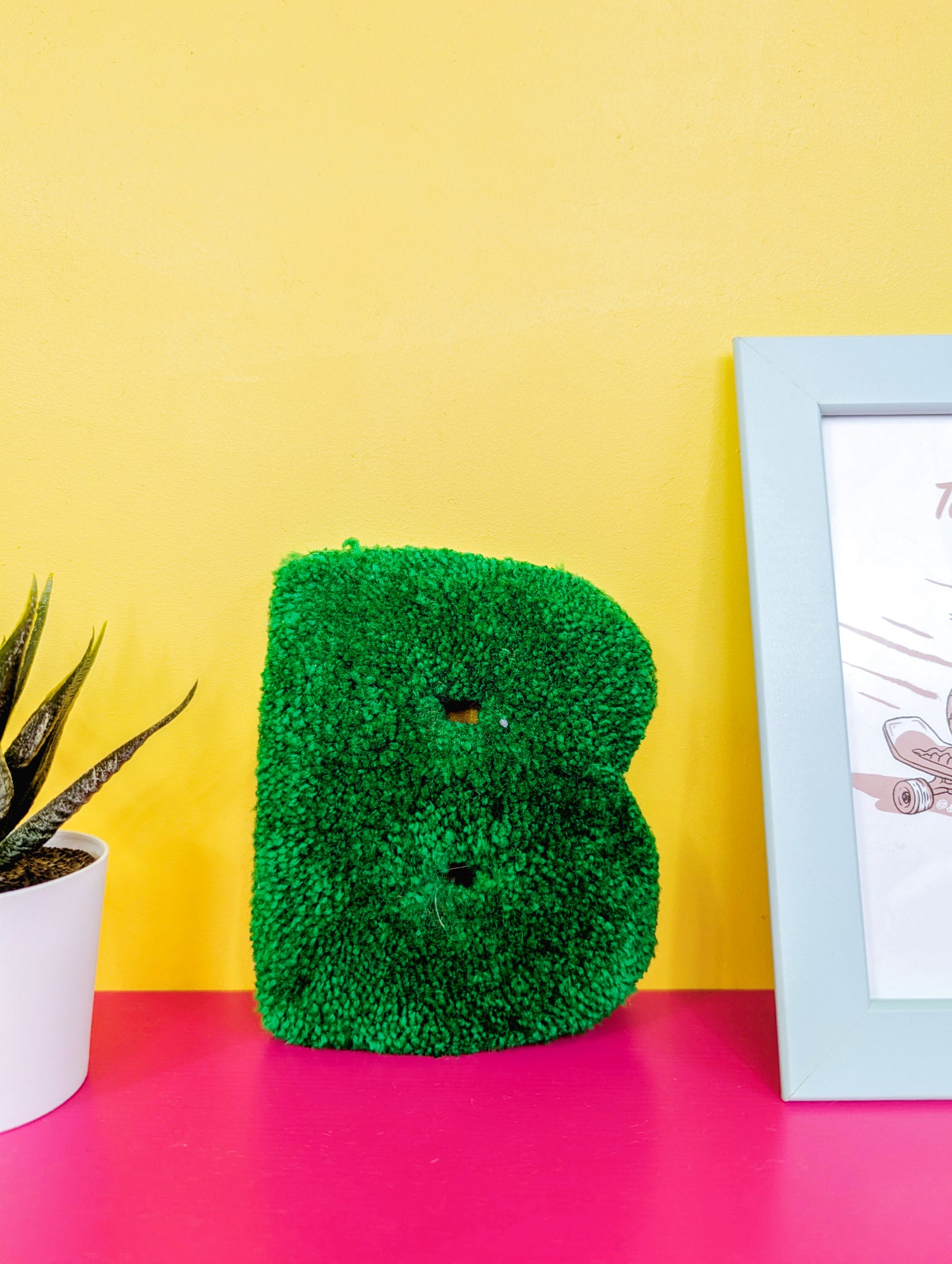 Tufted Fluffy Alphabet Wall Letter B - Colourful Kids Room Decor, Cute Nursery Accent, Personalised Wall Display