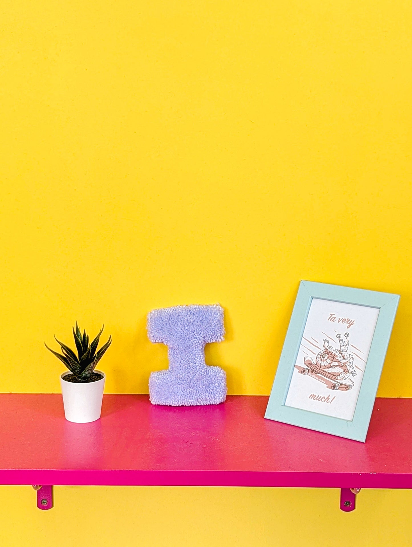 Tufted Fluffy Alphabet Wall Letter I - Colourful Kids Room Decor, Cute Nursery Accent, Personalised Wall Display