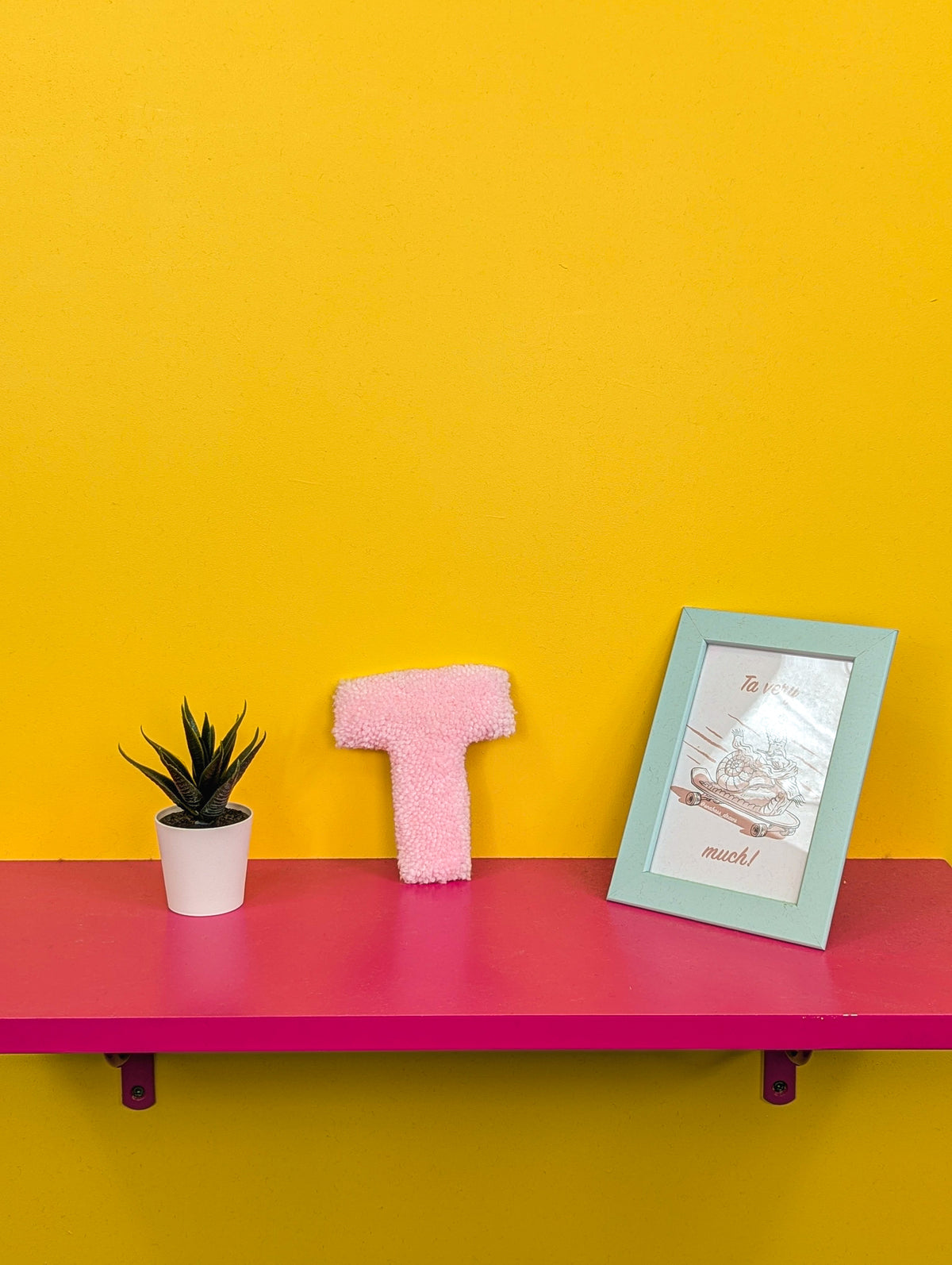 Tufted Fluffy Alphabet Wall Letter T - Colourful Kids Room Decor, Cute Nursery Accent, Personalised Wall Display