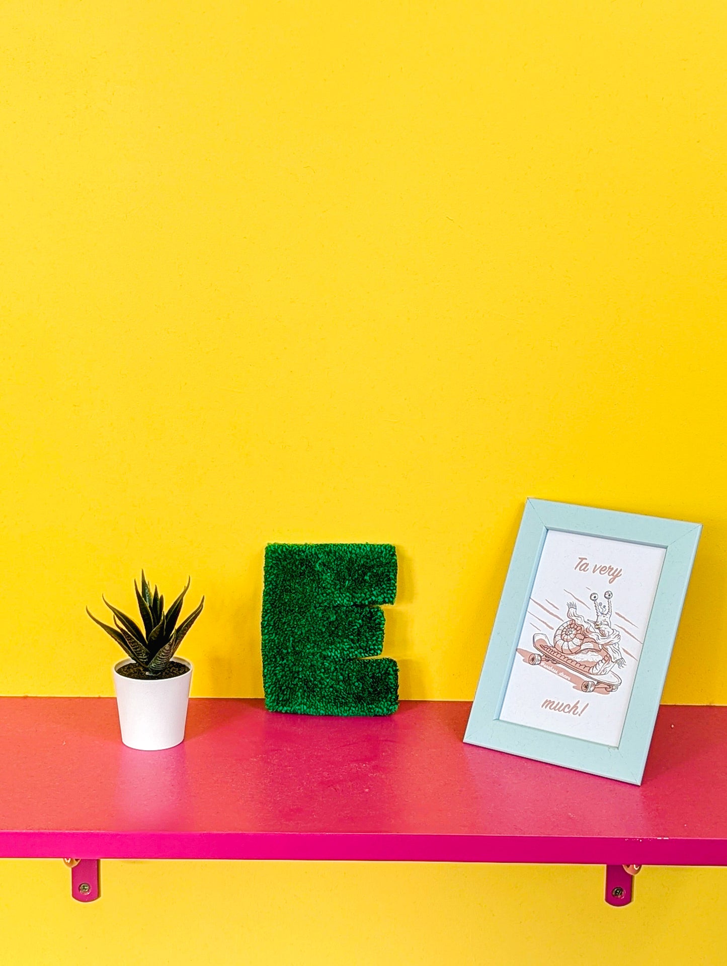 Tufted Fluffy Alphabet Wall Letter E - Colourful Kids Room Decor, Cute Nursery Accent, Personalised Wall Display