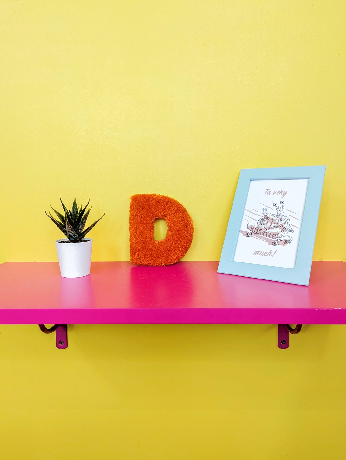 Tufted Fluffy Alphabet Wall Letter D - Colourful Kids Room Decor, Cute Nursery Accent, Personalised Wall Display