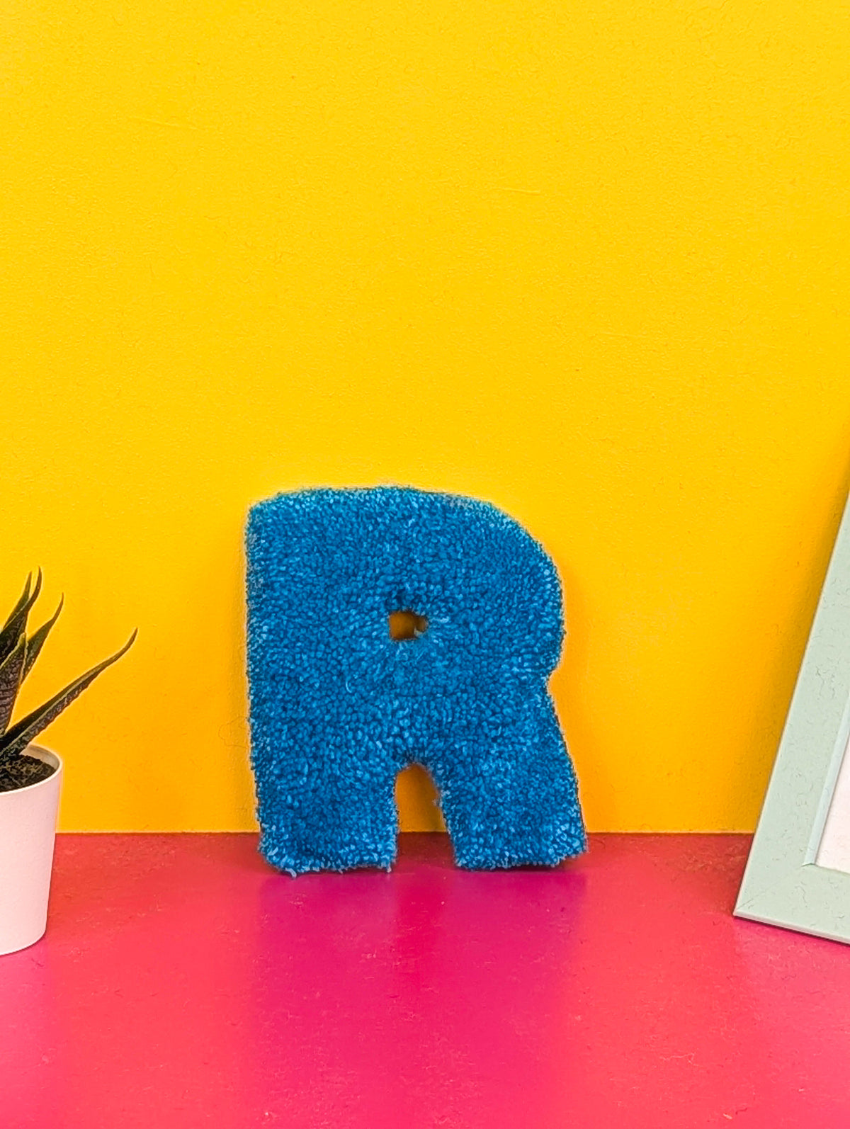 Tufted Fluffy Alphabet Wall Letter R - Colourful Kids Room Decor, Cute Nursery Accent, Personalised Wall Display