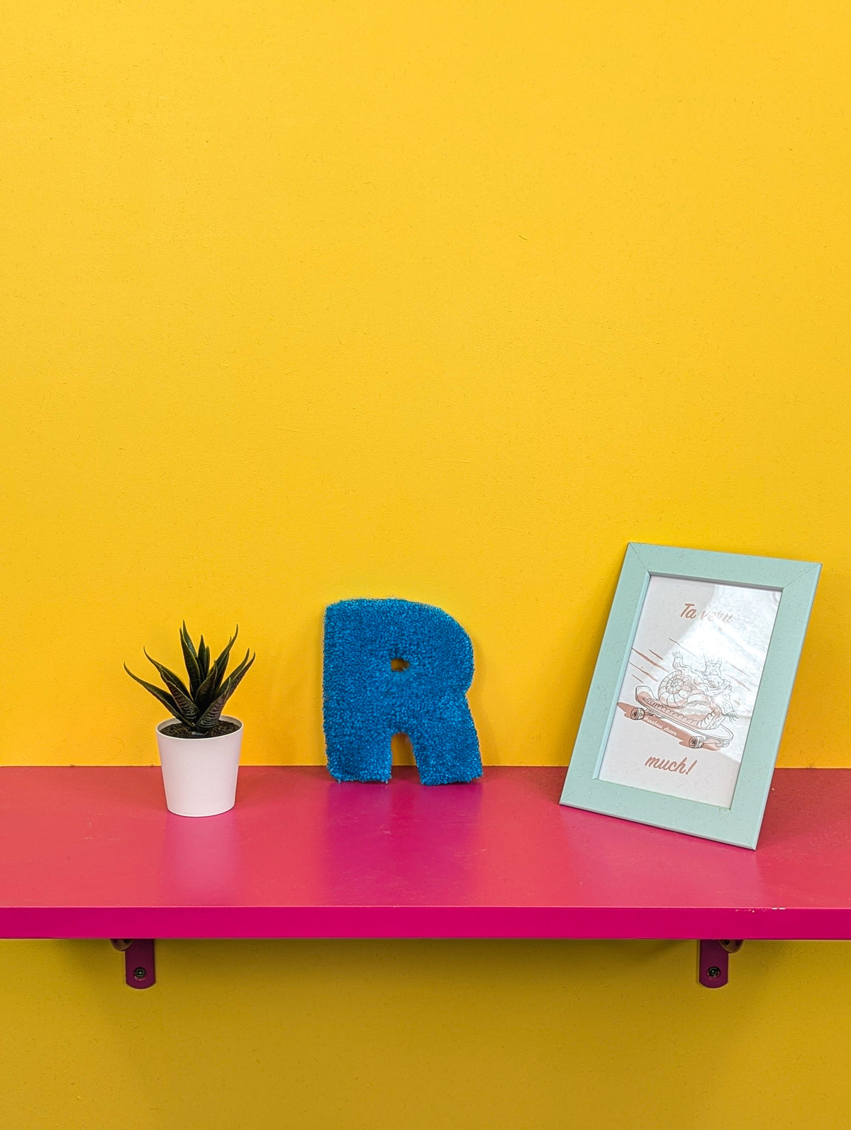 Tufted Fluffy Alphabet Wall Letter R - Colourful Kids Room Decor, Cute Nursery Accent, Personalised Wall Display