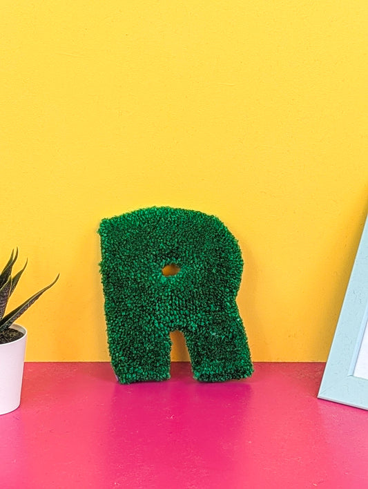 Tufted Fluffy Alphabet Wall Letter R - Colourful Kids Room Decor, Cute Nursery Accent, Personalised Wall Display