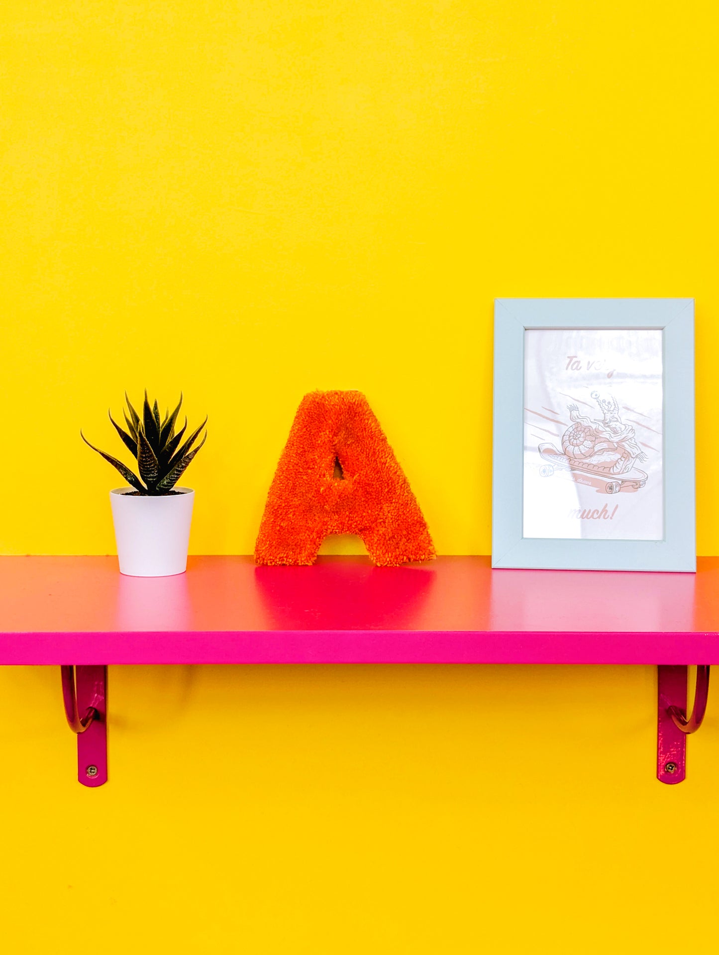 Tufted Fluffy Alphabet Wall Letter A – Colourful Kids Room Decor, Cute Nursery Accent, Personalised Wall Display