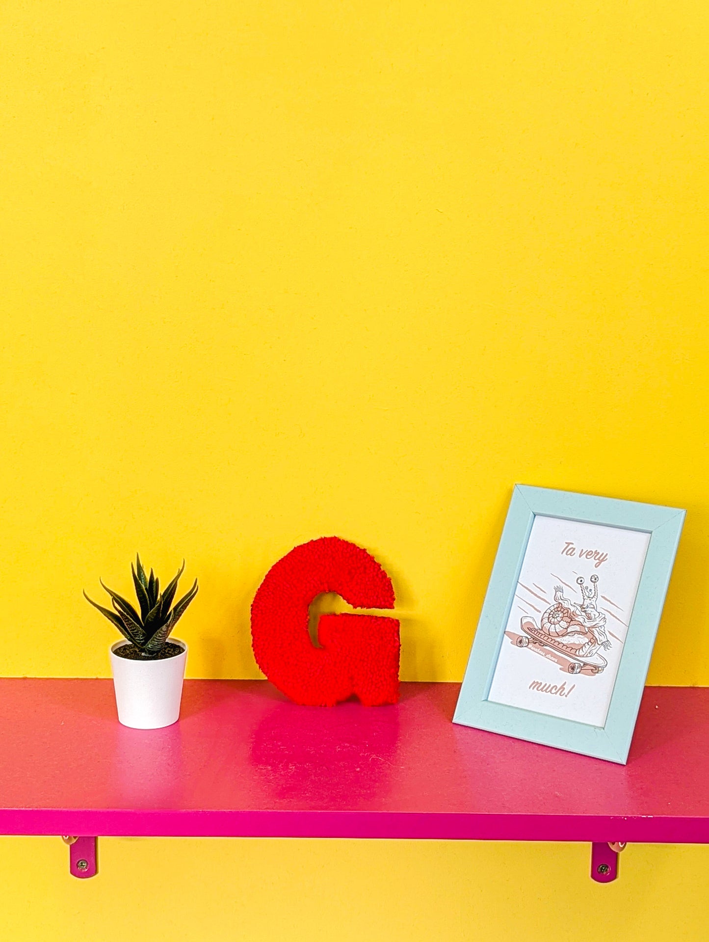 Tufted Fluffy Alphabet Wall Letter G - Colourful Kids Room Decor, Cute Nursery Accent, Personalised Wall Display