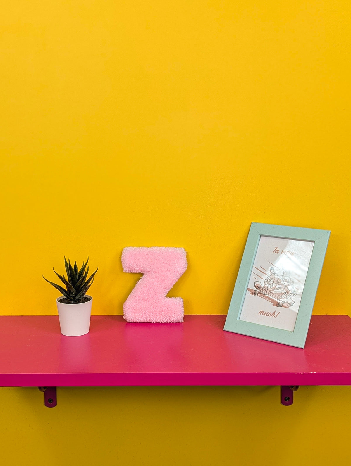 Tufted Fluffy Alphabet Wall Letter Z - Colourful Kids Room Decor, Cute Nursery Accent, Personalised Wall Display