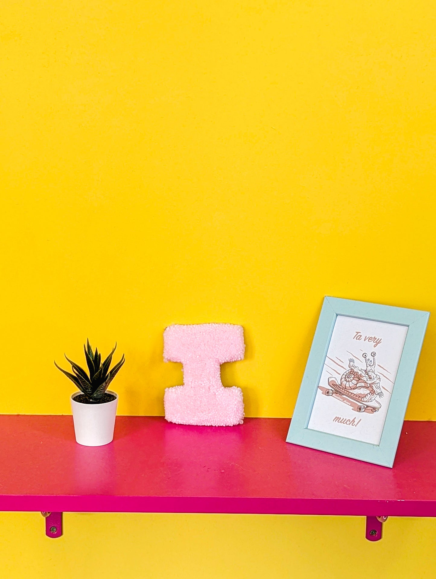 Tufted Fluffy Alphabet Wall Letter I - Colourful Kids Room Decor, Cute Nursery Accent, Personalised Wall Display