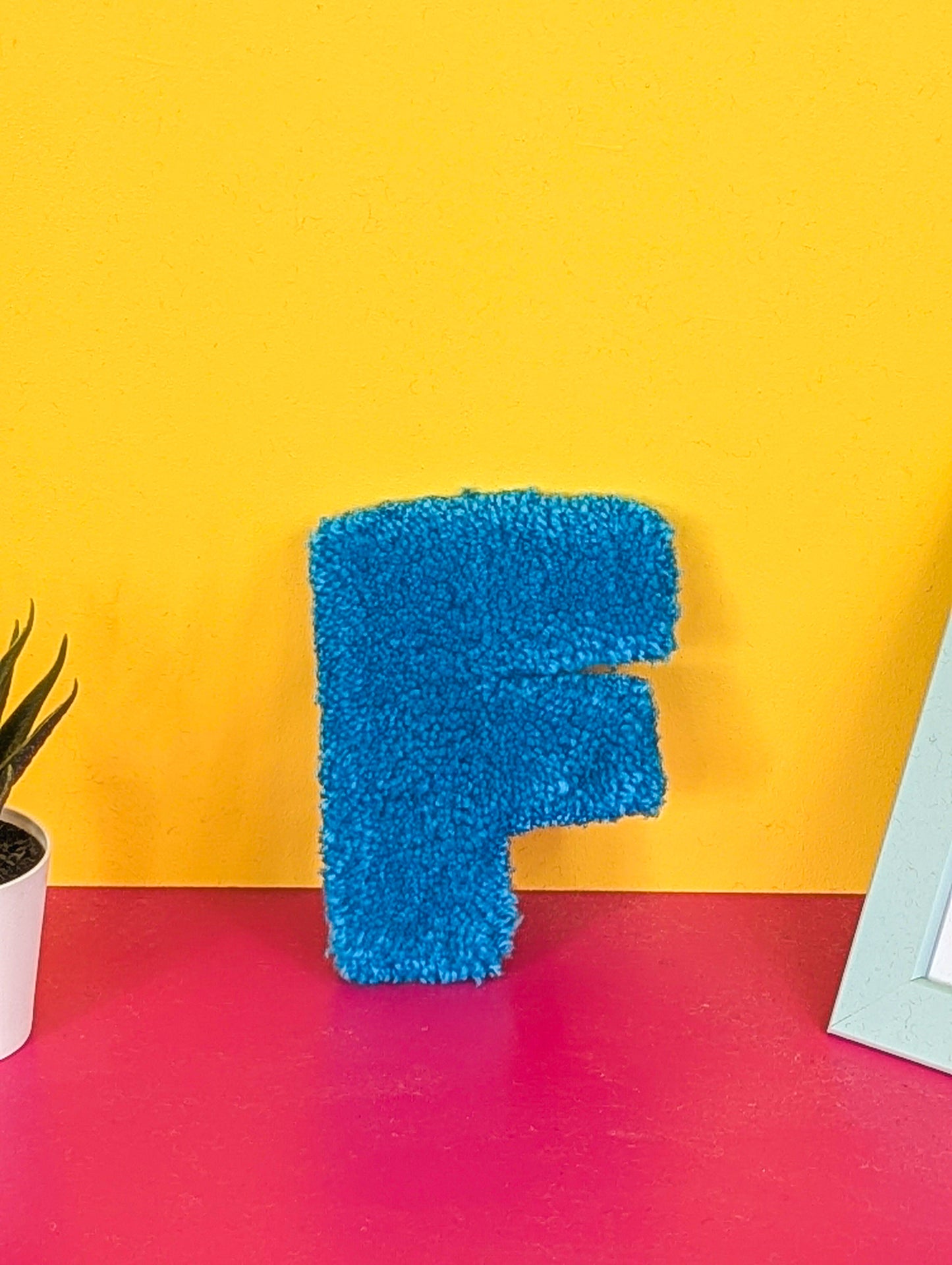Tufted Fluffy Alphabet Wall Letter F - Colourful Kids Room Decor, Cute Nursery Accent, Personalised Wall Display
