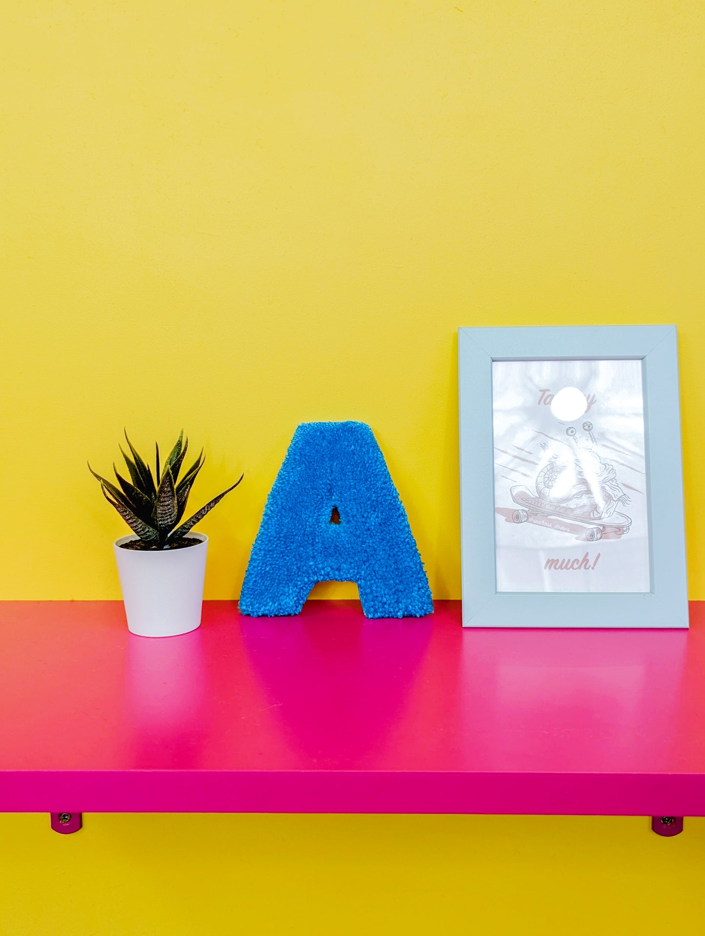 Tufted Fluffy Alphabet Wall Letter A – Colourful Kids Room Decor, Cute Nursery Accent, Personalised Wall Display