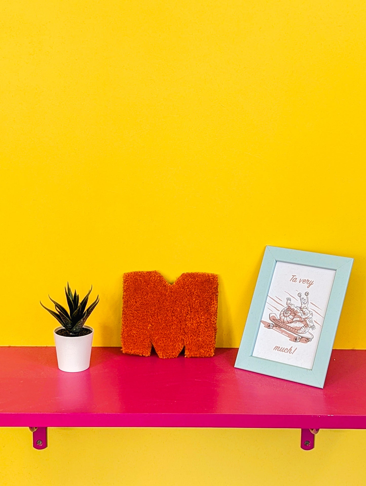 Tufted Fluffy Alphabet Wall Letter M - Colourful Kids Room Decor, Cute Nursery Accent, Personalised Wall Display