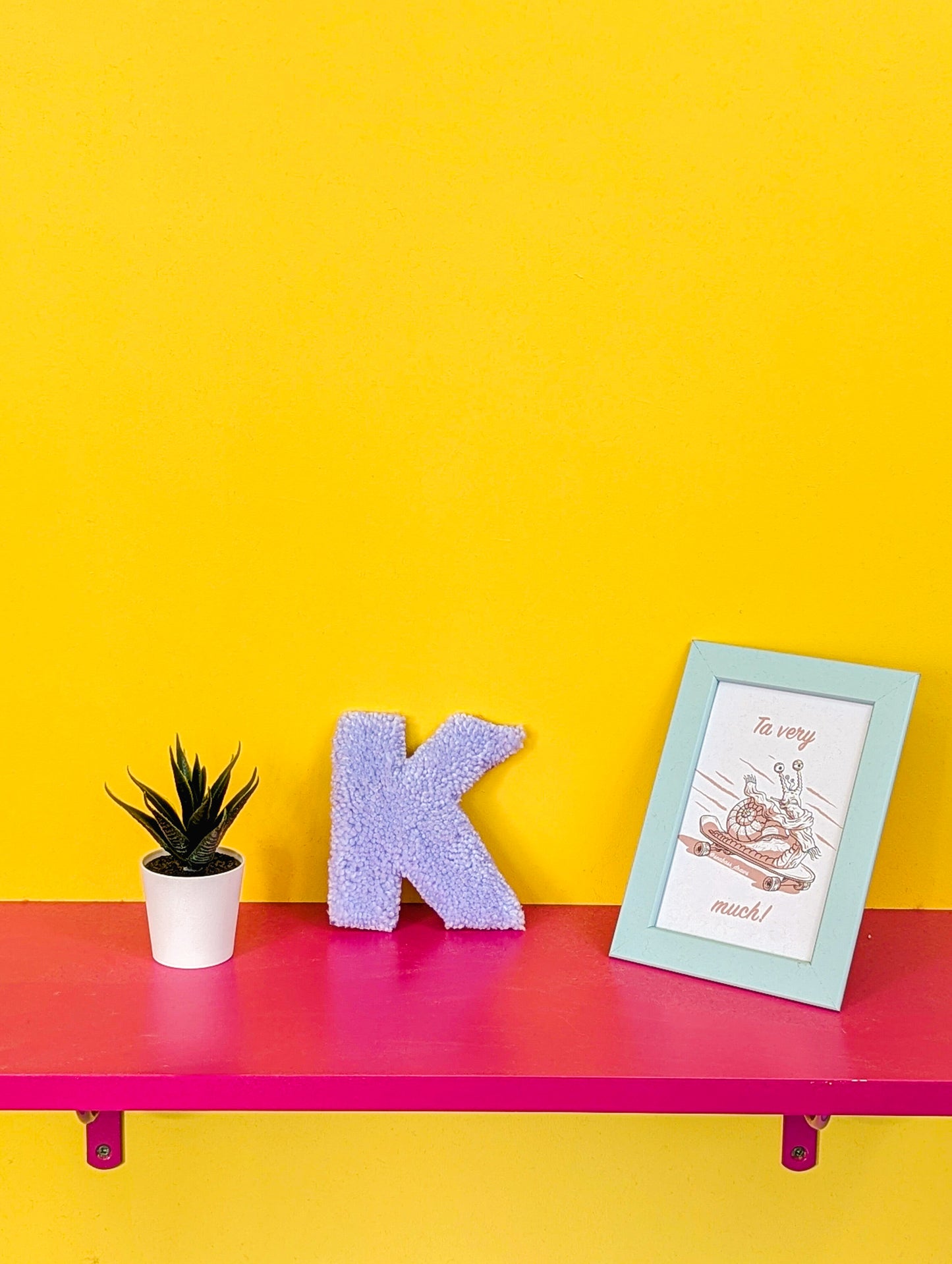 Tufted Fluffy Alphabet Wall Letter K - Colourful Kids Room Decor, Cute Nursery Accent, Personalised Wall Display