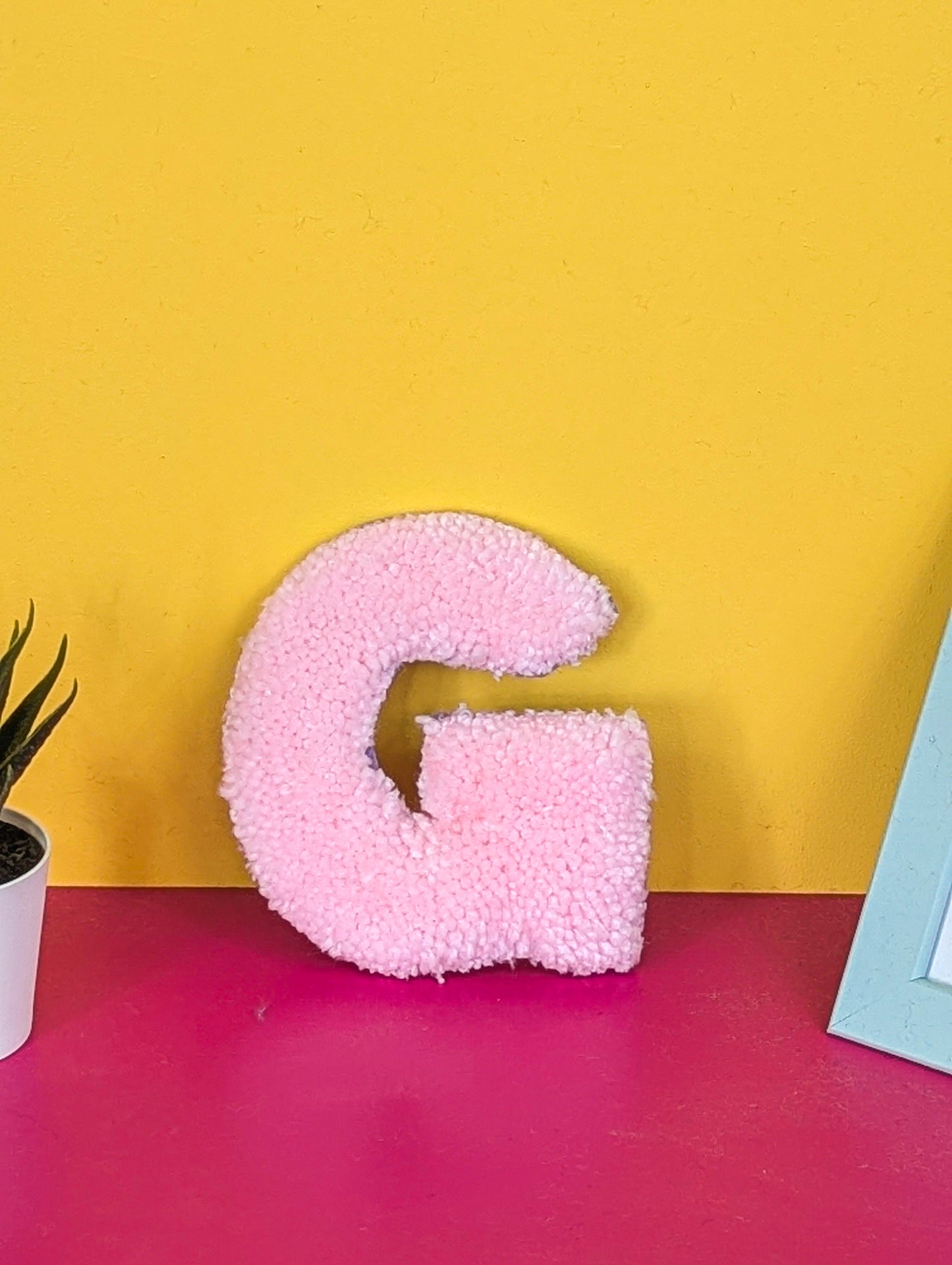 Tufted Fluffy Alphabet Wall Letter G - Colourful Kids Room Decor, Cute Nursery Accent, Personalised Wall Display