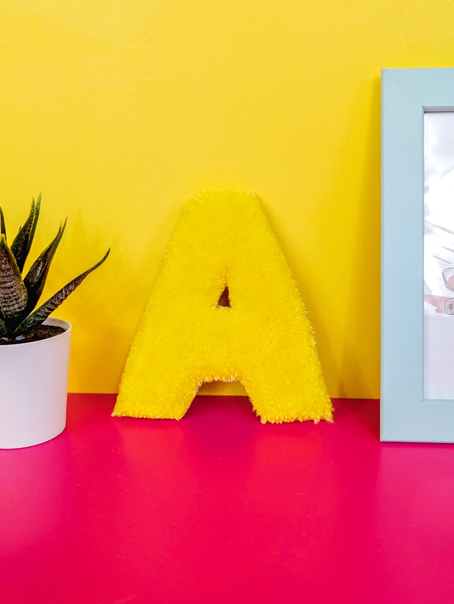 Tufted Fluffy Alphabet Wall Letter A – Colourful Kids Room Decor, Cute Nursery Accent, Personalised Wall Display