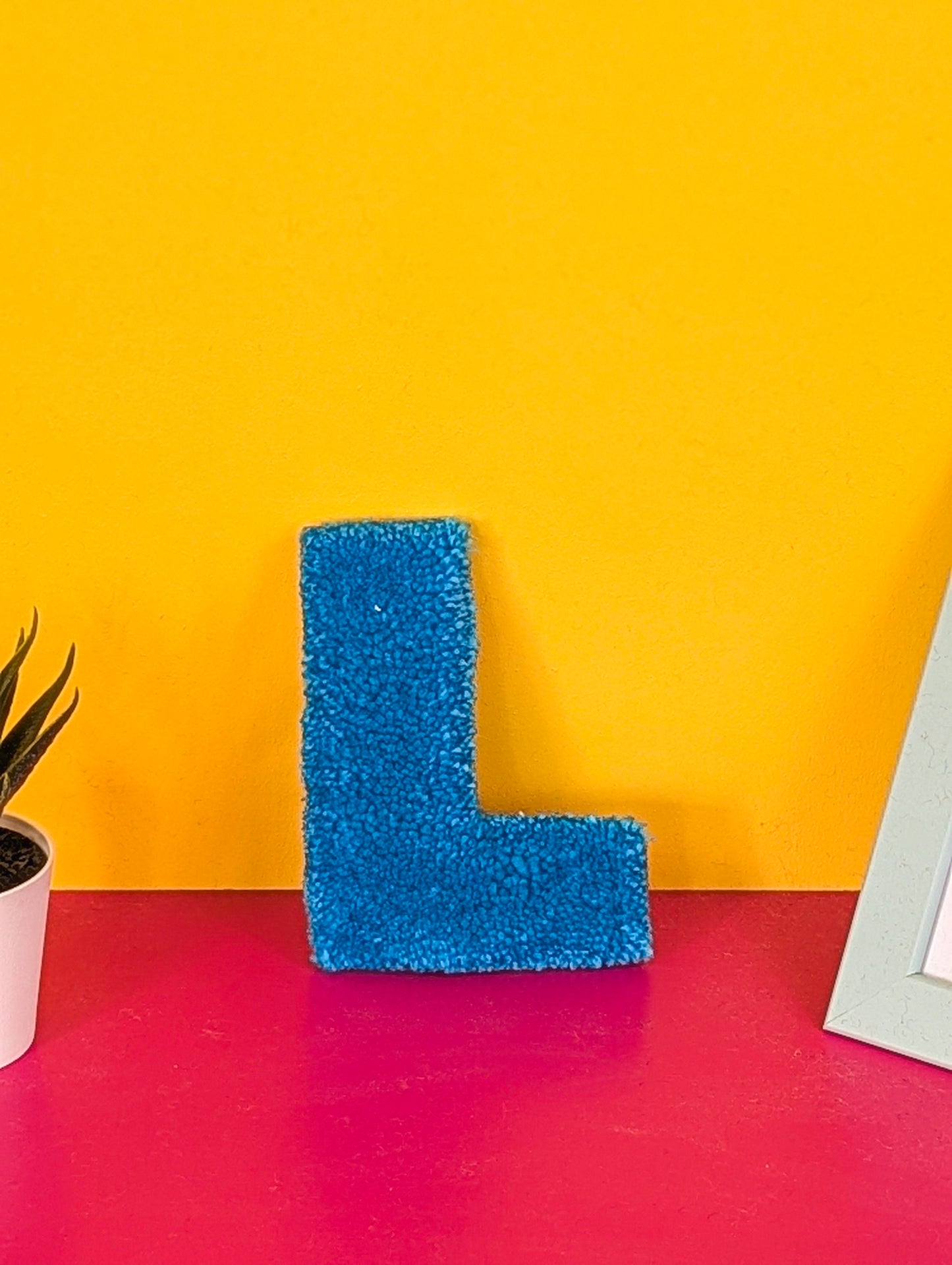 Tufted Fluffy Alphabet Wall Letter L - Colourful Kids Room Decor, Cute Nursery Accent, Personalised Wall Display