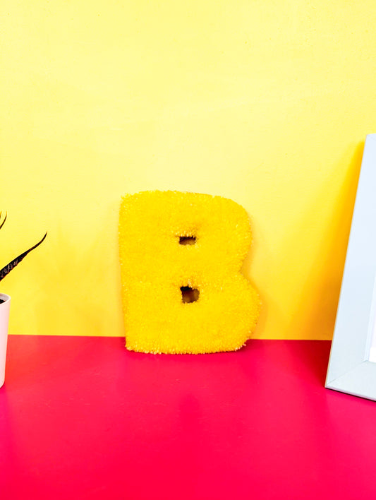 Tufted Fluffy Alphabet Wall Letter B - Colourful Kids Room Decor, Cute Nursery Accent, Personalised Wall Display