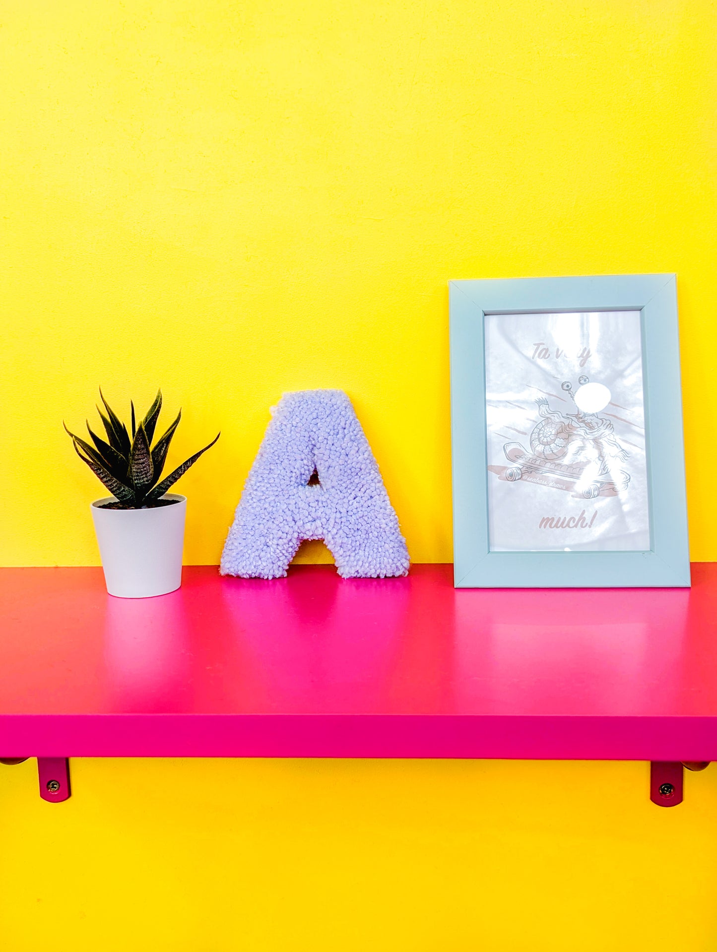 Tufted Fluffy Alphabet Wall Letter A – Colourful Kids Room Decor, Cute Nursery Accent, Personalised Wall Display
