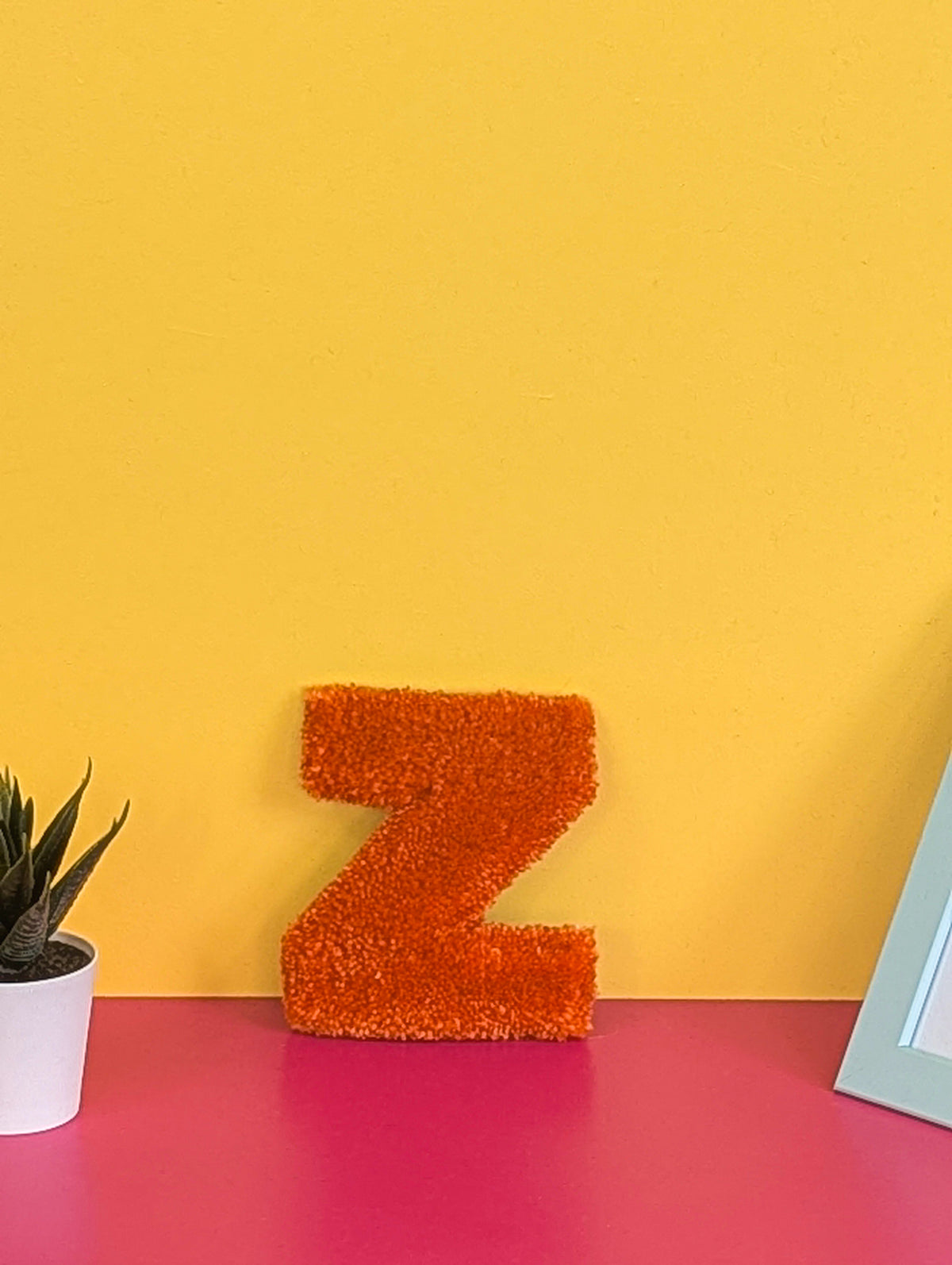 Tufted Fluffy Alphabet Wall Letter Z - Colourful Kids Room Decor, Cute Nursery Accent, Personalised Wall Display