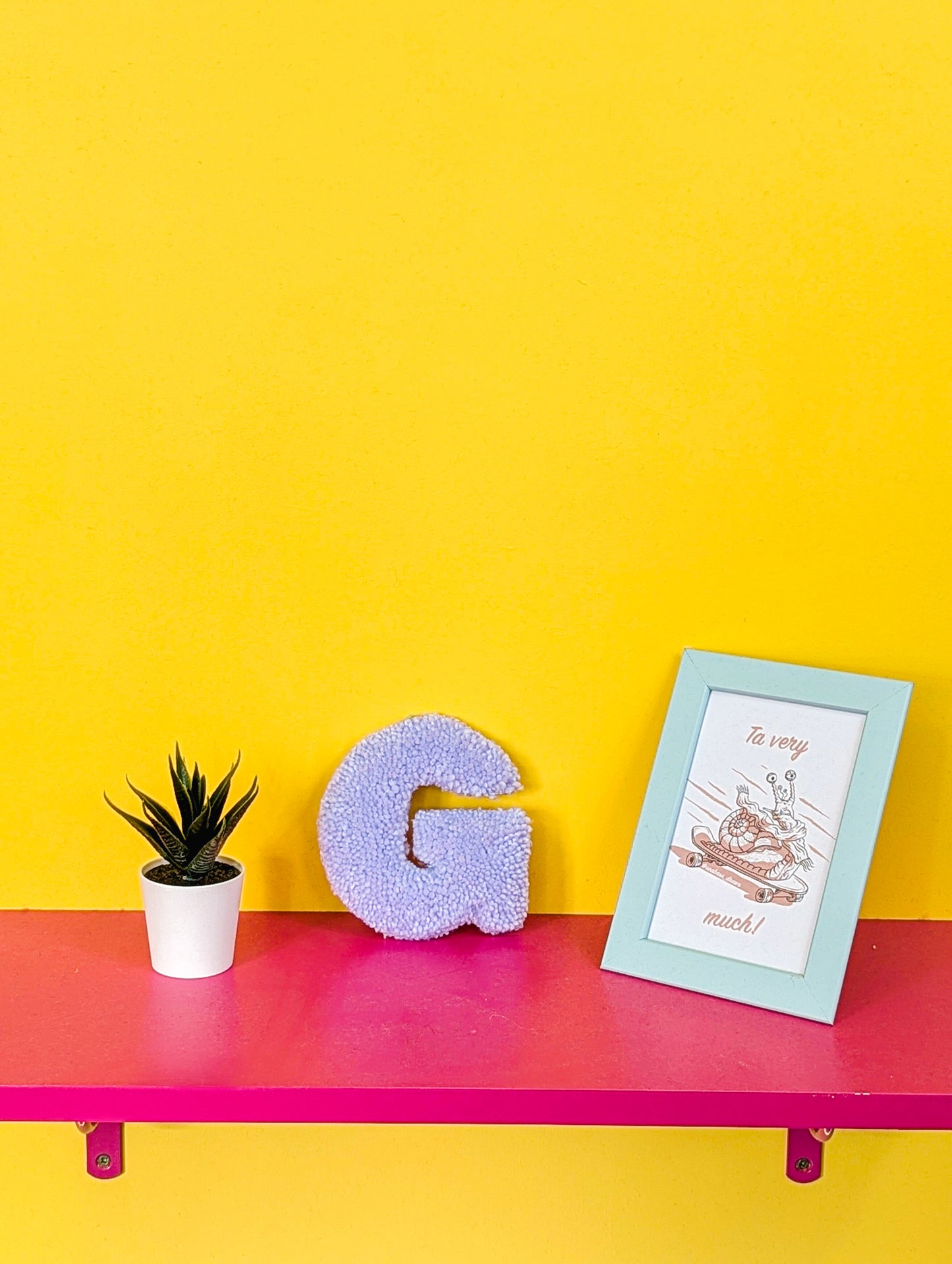 Tufted Fluffy Alphabet Wall Letter G - Colourful Kids Room Decor, Cute Nursery Accent, Personalised Wall Display