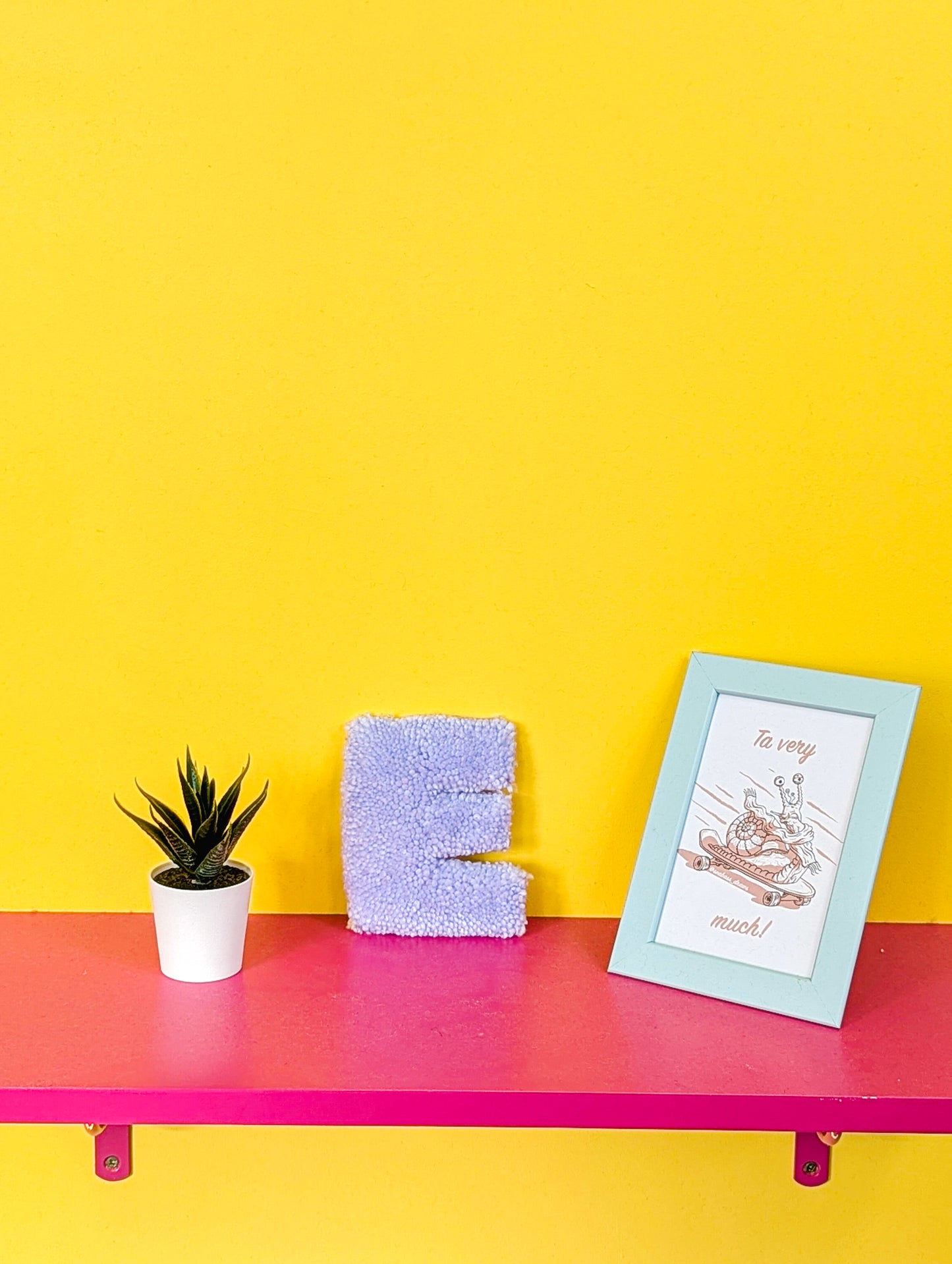 Tufted Fluffy Alphabet Wall Letter E - Colourful Kids Room Decor, Cute Nursery Accent, Personalised Wall Display