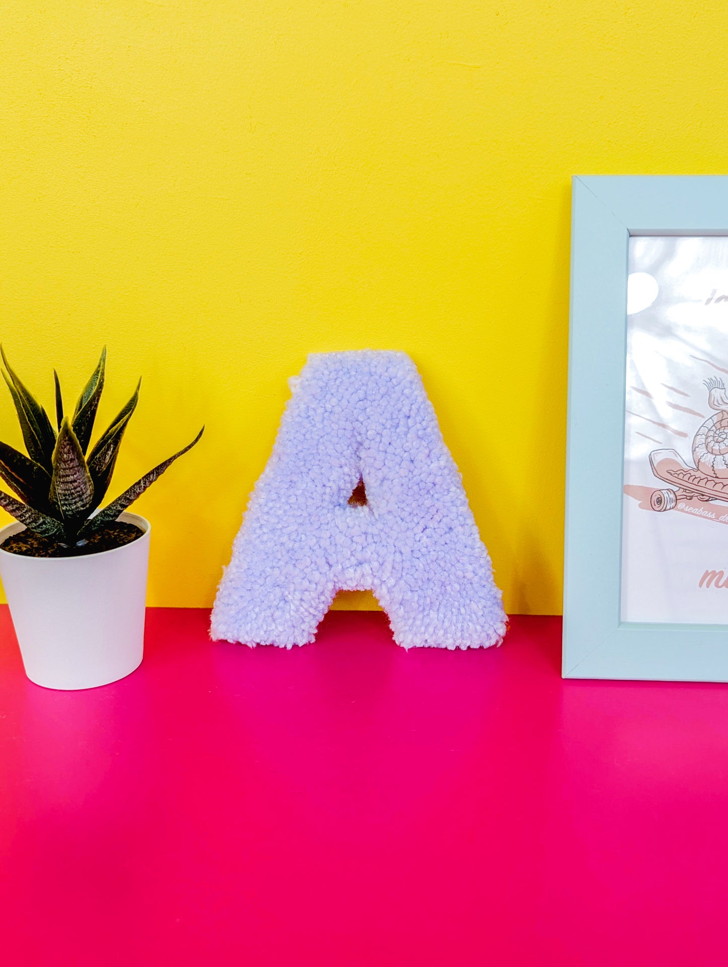 Tufted Fluffy Alphabet Wall Letter A – Colourful Kids Room Decor, Cute Nursery Accent, Personalised Wall Display