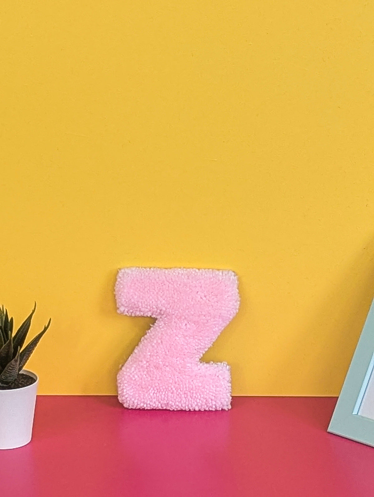 Tufted Fluffy Alphabet Wall Letter Z - Colourful Kids Room Decor, Cute Nursery Accent, Personalised Wall Display