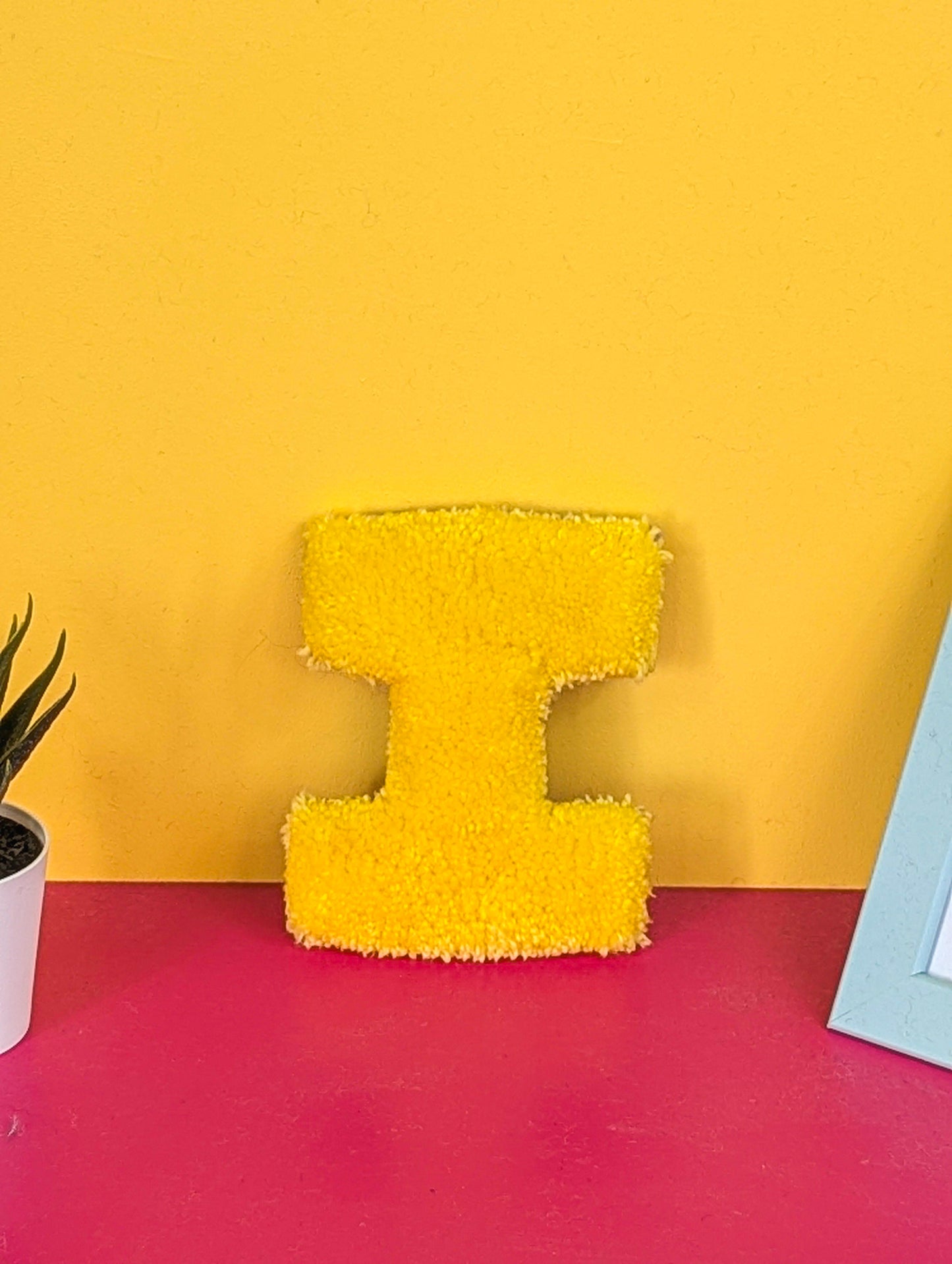 Tufted Fluffy Alphabet Wall Letter I - Colourful Kids Room Decor, Cute Nursery Accent, Personalised Wall Display