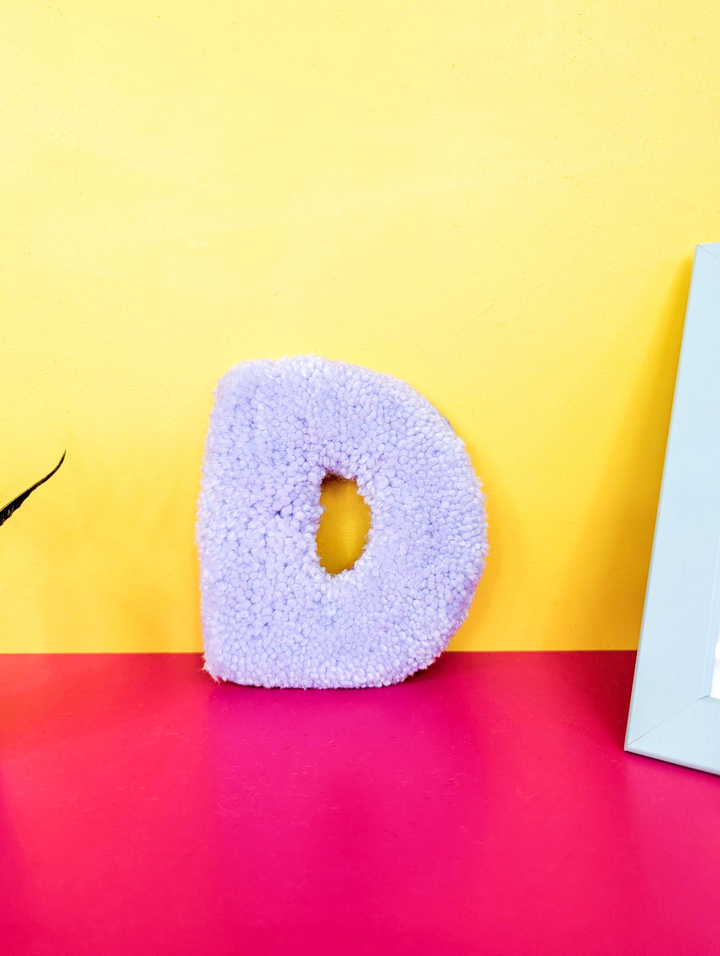 Tufted Fluffy Alphabet Wall Letter D - Colourful Kids Room Decor, Cute Nursery Accent, Personalised Wall Display