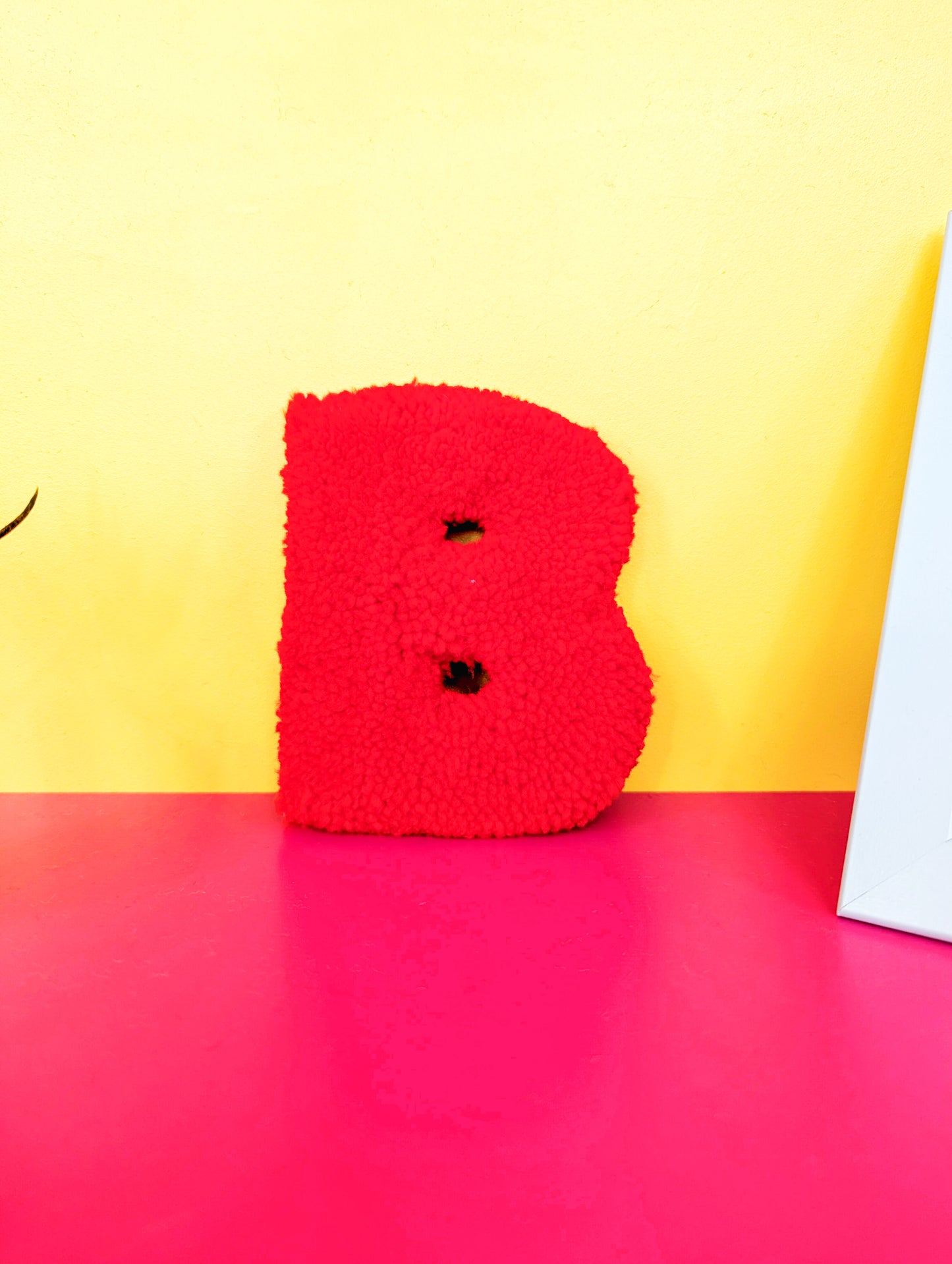 Tufted Fluffy Alphabet Wall Letter B - Colourful Kids Room Decor, Cute Nursery Accent, Personalised Wall Display