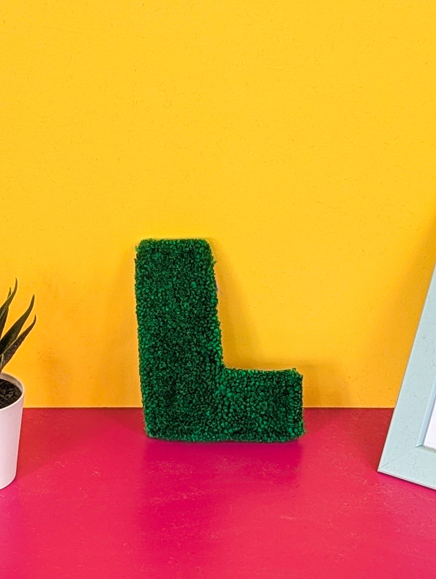 Tufted Fluffy Alphabet Wall Letter L - Colourful Kids Room Decor, Cute Nursery Accent, Personalised Wall Display