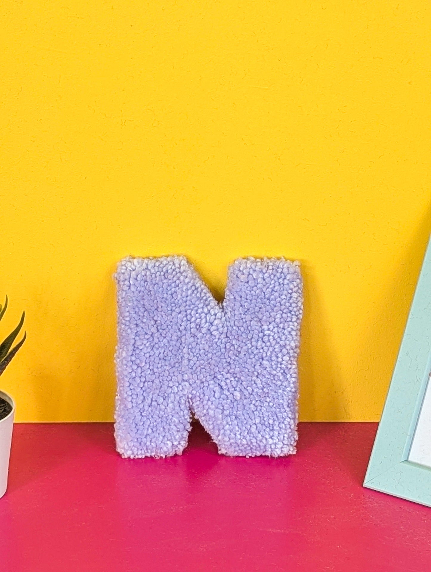 Tufted Fluffy Alphabet Wall Letter N - Colourful Kids Room Decor, Cute Nursery Accent, Personalised Wall Display