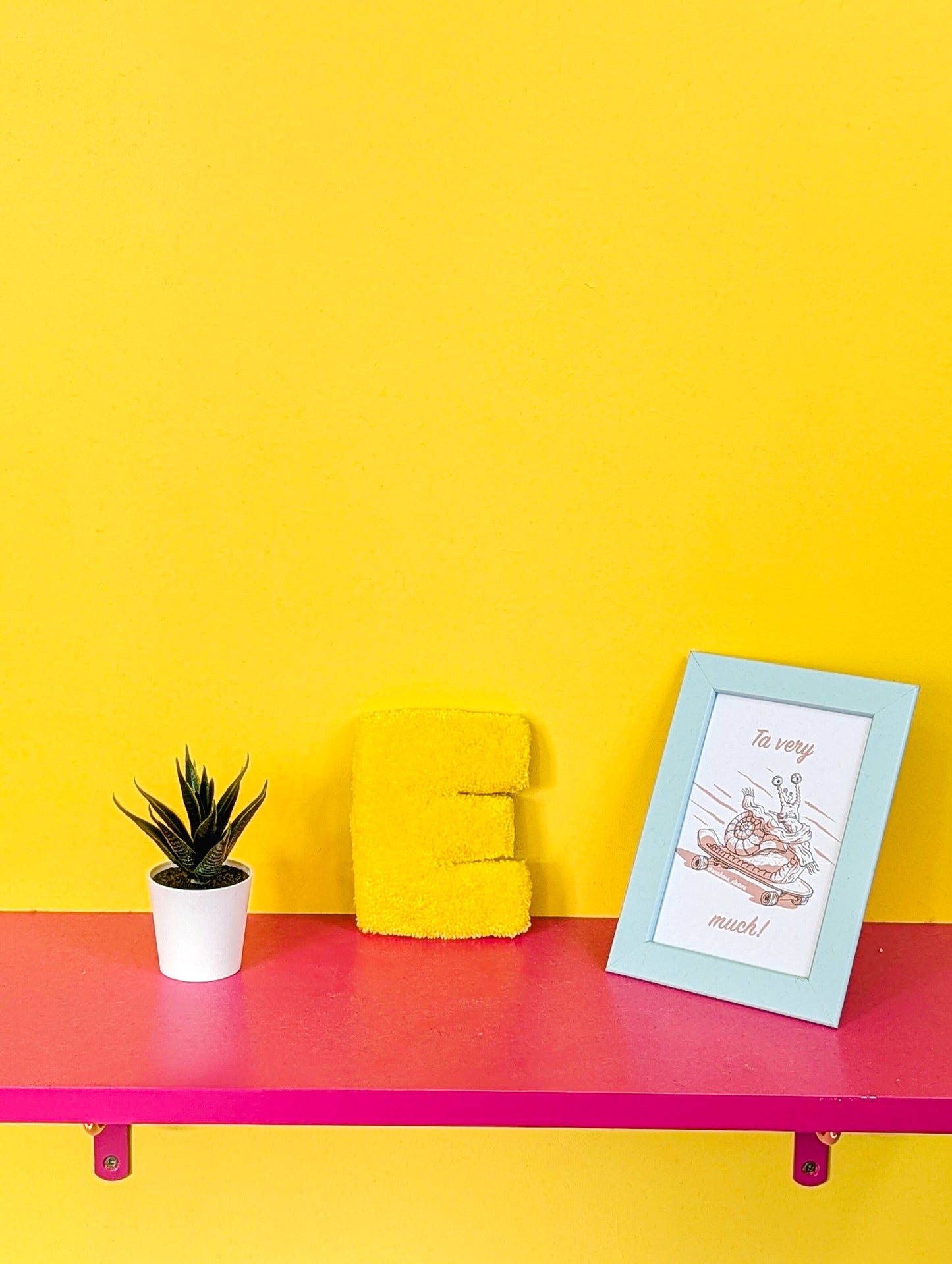 Tufted Fluffy Alphabet Wall Letter E - Colourful Kids Room Decor, Cute Nursery Accent, Personalised Wall Display