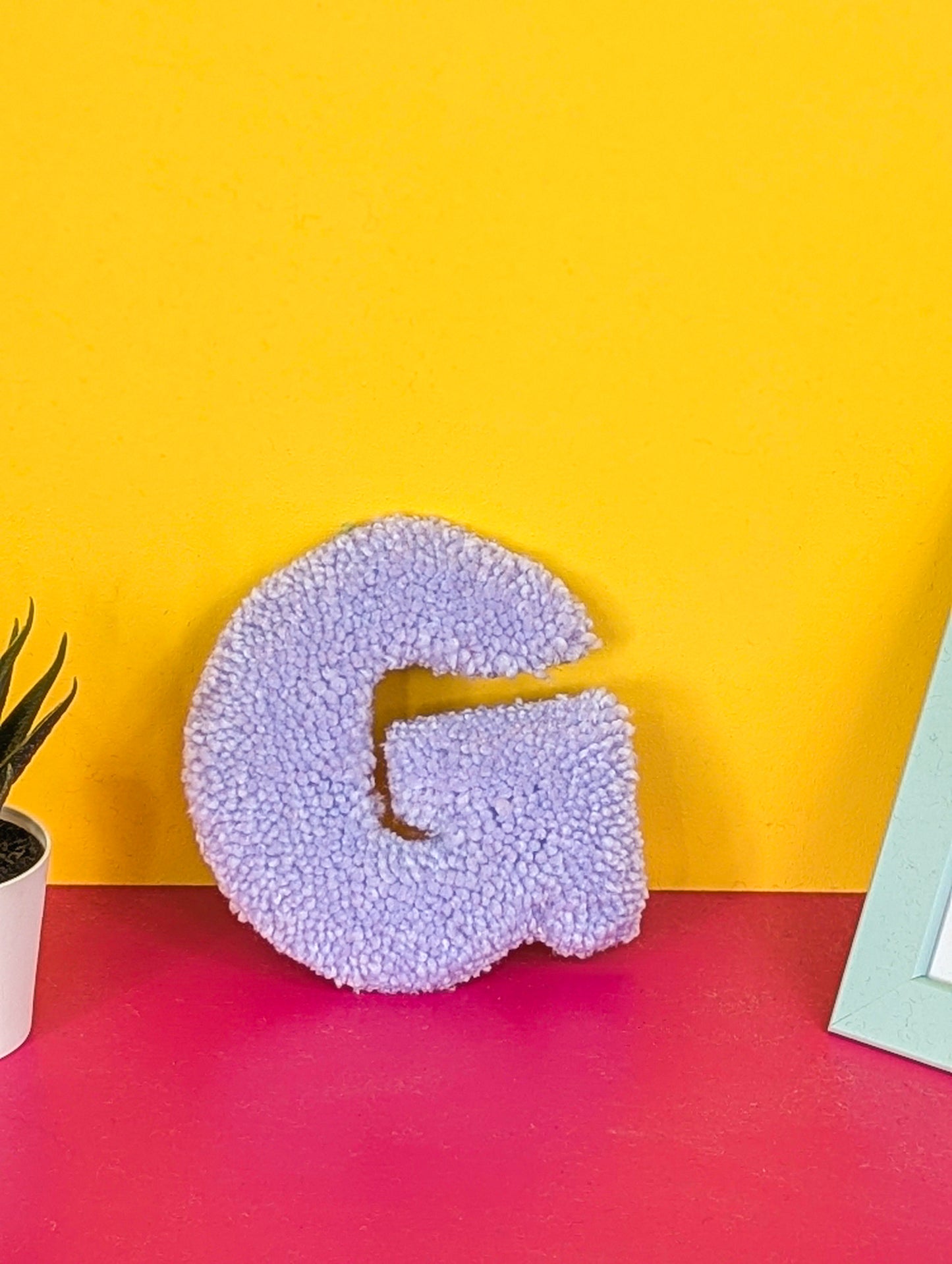 Tufted Fluffy Alphabet Wall Letter G - Colourful Kids Room Decor, Cute Nursery Accent, Personalised Wall Display