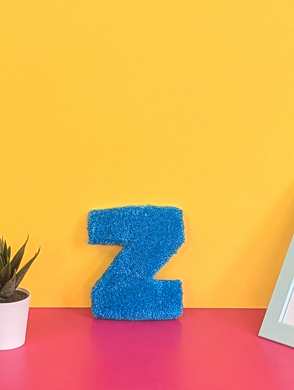 Tufted Fluffy Alphabet Wall Letter Z - Colourful Kids Room Decor, Cute Nursery Accent, Personalised Wall Display