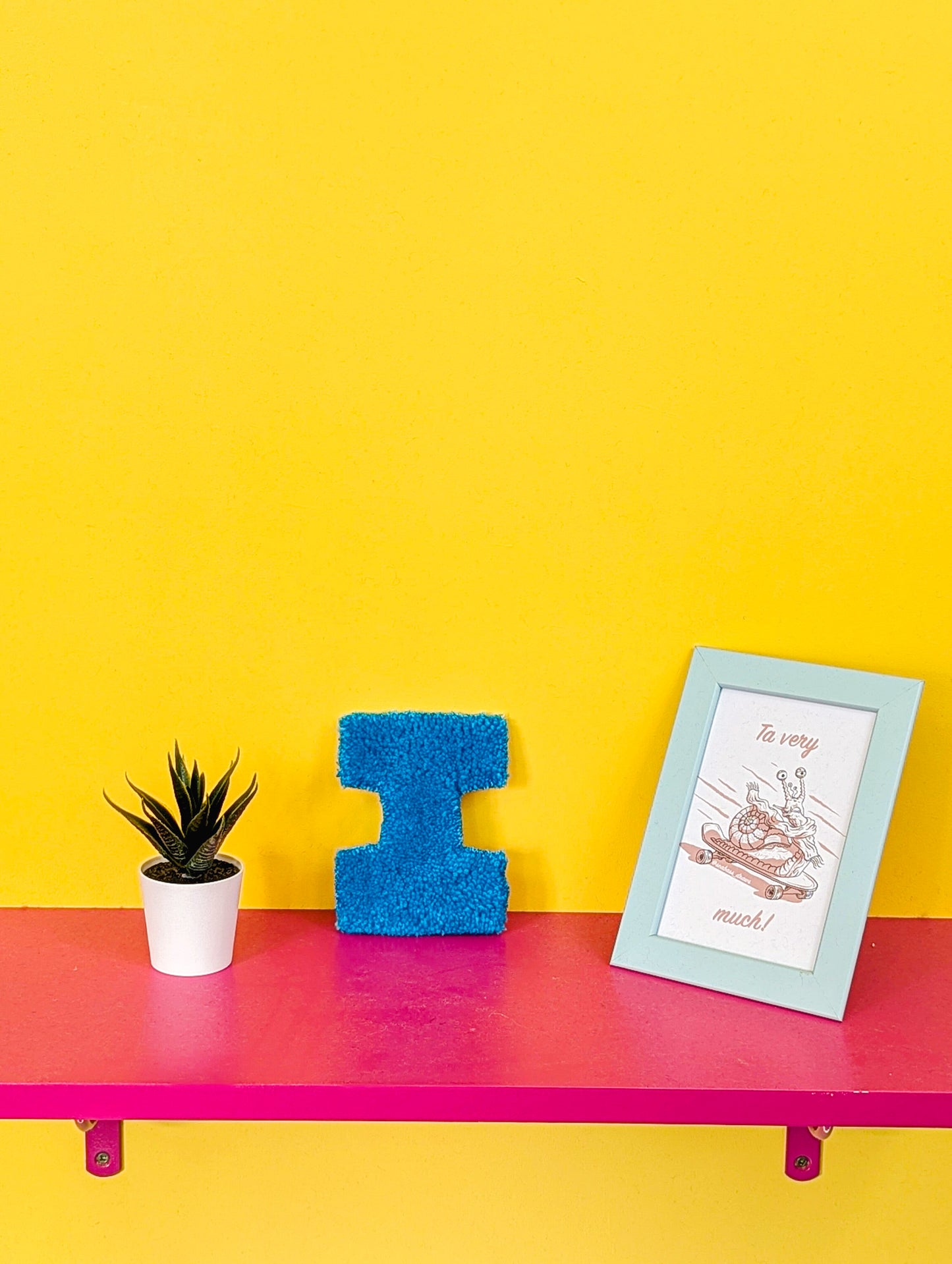 Tufted Fluffy Alphabet Wall Letter I - Colourful Kids Room Decor, Cute Nursery Accent, Personalised Wall Display